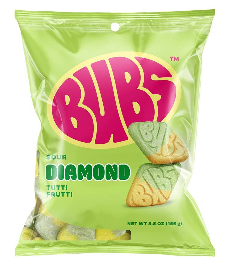 Bubs Sour Diamond Tutti Frutti 5.5oz Bag, 8ct - Posh West Boutique