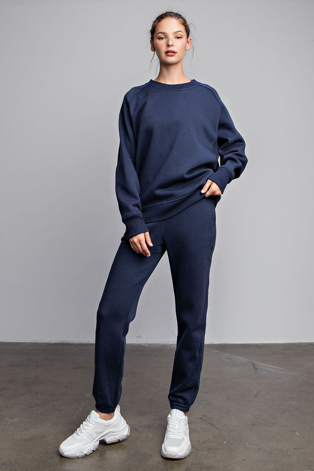 Navy French Terry Crewneck Sweatshirt