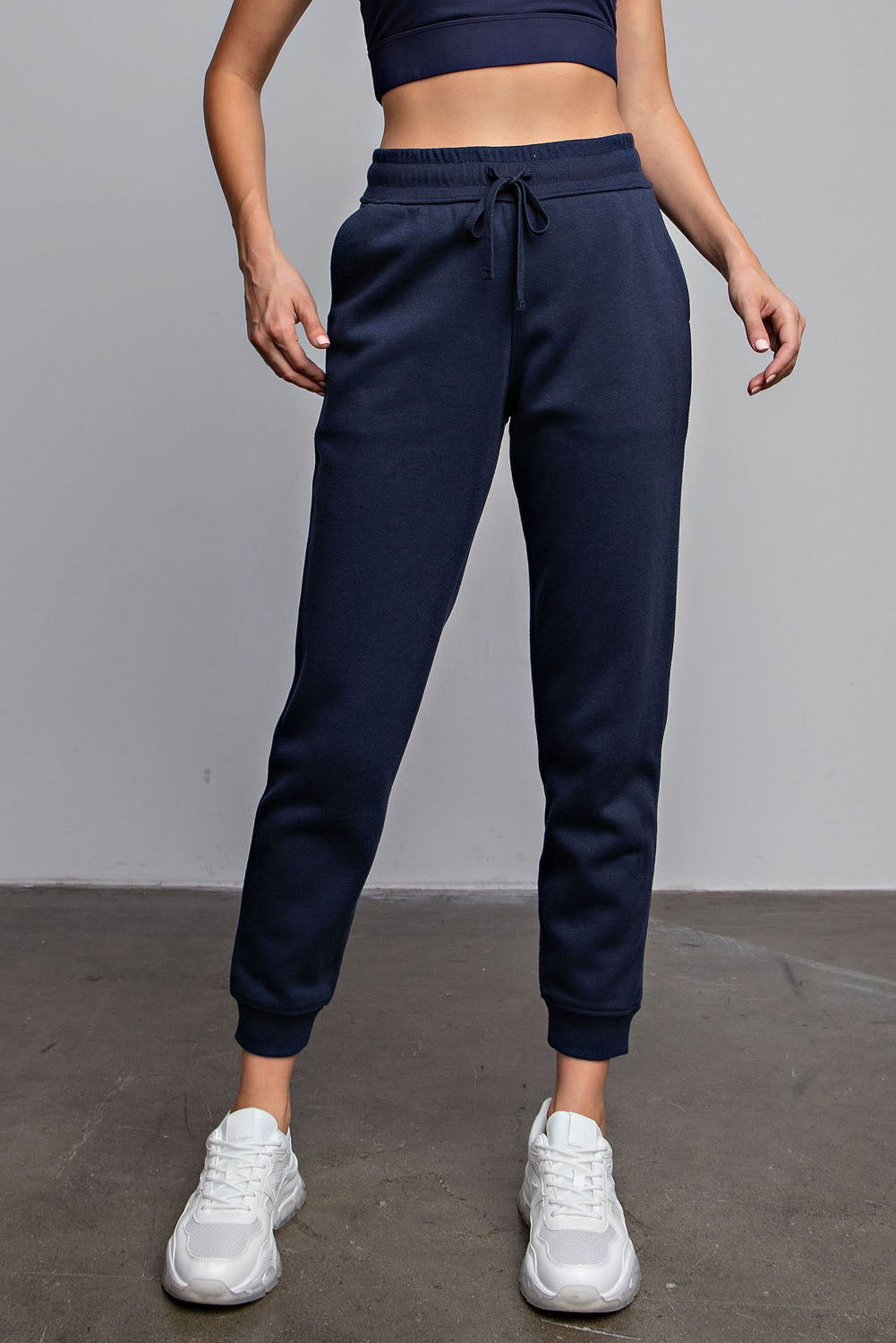 Navy French Terry Pant - Posh West Boutique