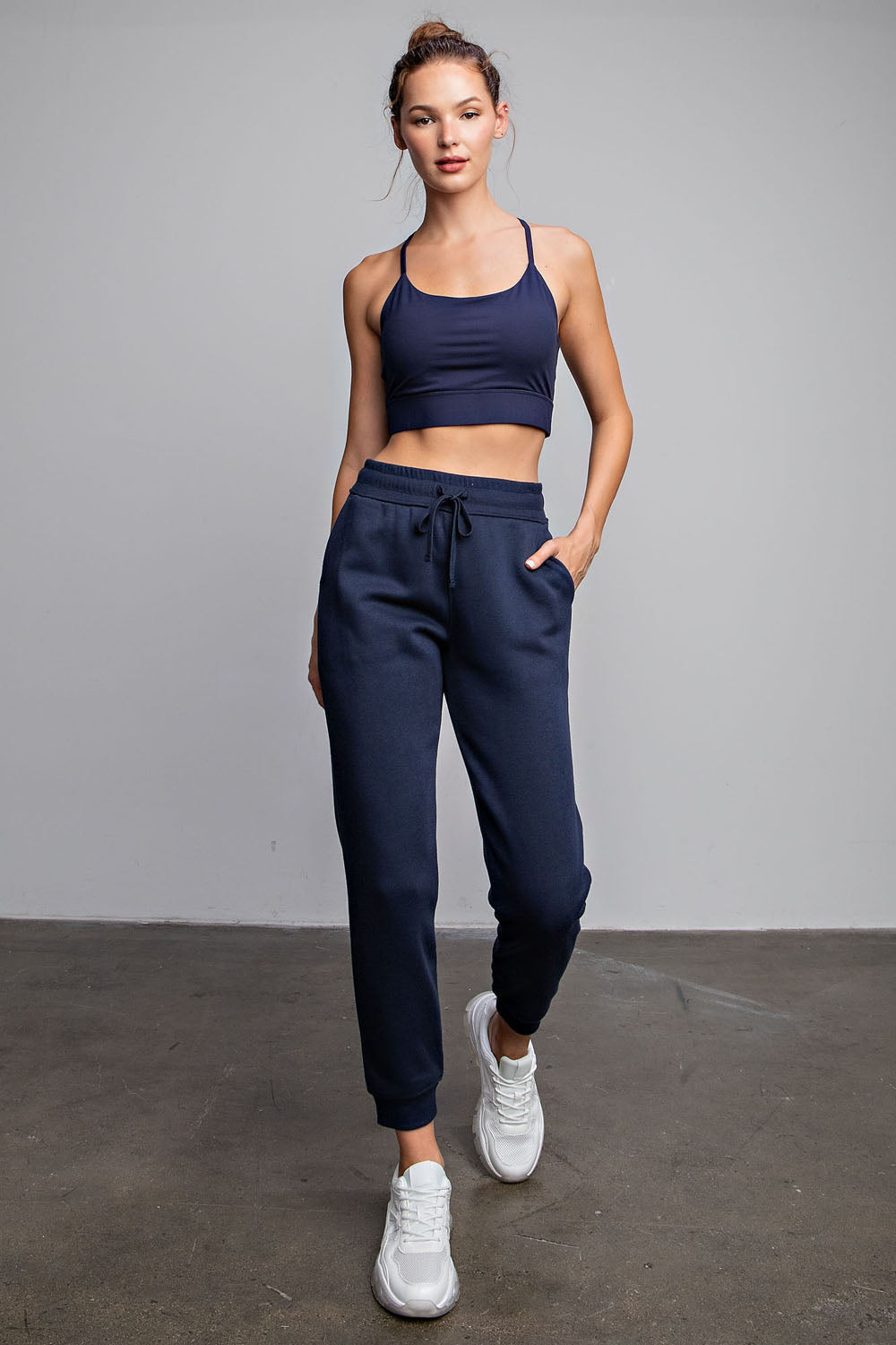 Navy French Terry Pant - Posh West Boutique