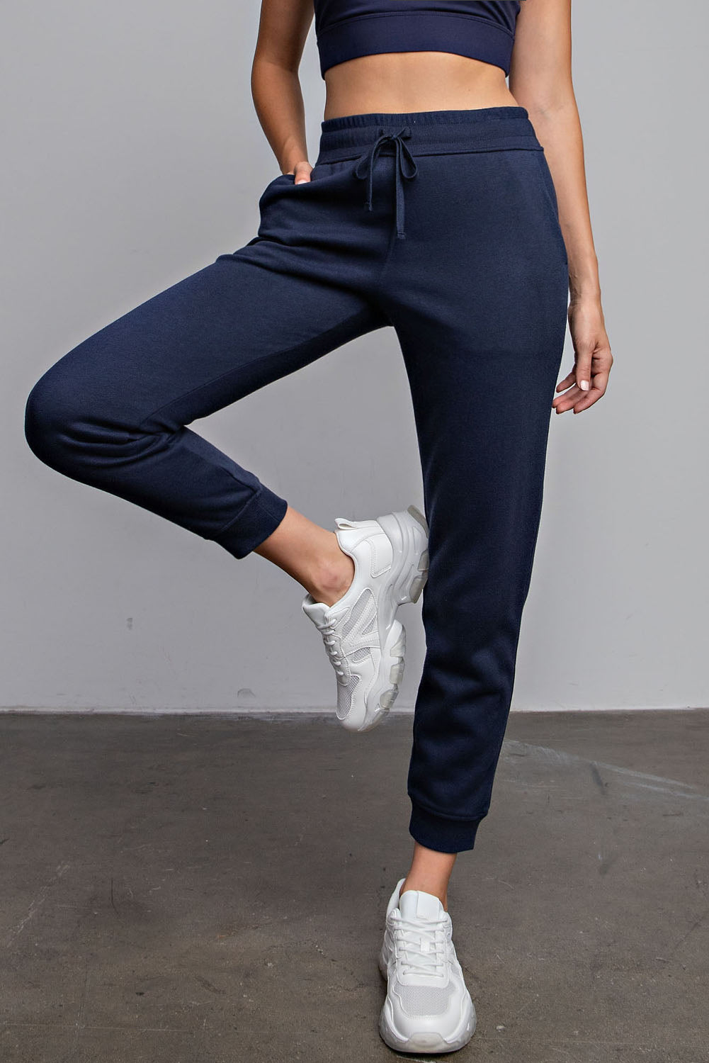 Navy French Terry Pant - Posh West Boutique