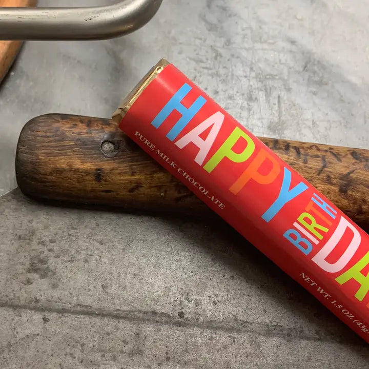 O'Shea's Happy Birthday Solid Milk Choclate Bar - Posh West Boutique