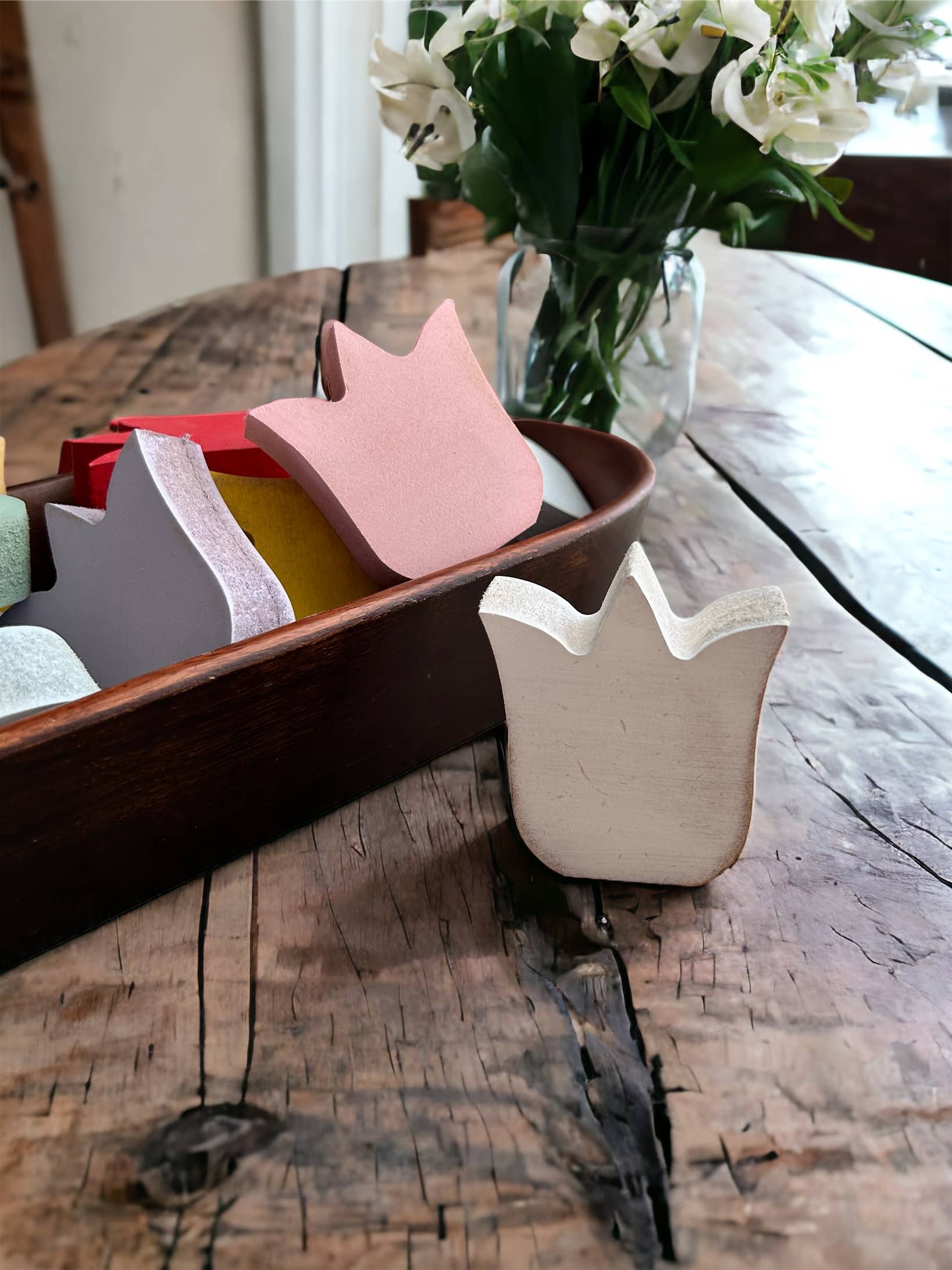 Primitive/Rustic Wood MINI Spring Tulips - Posh West Boutique