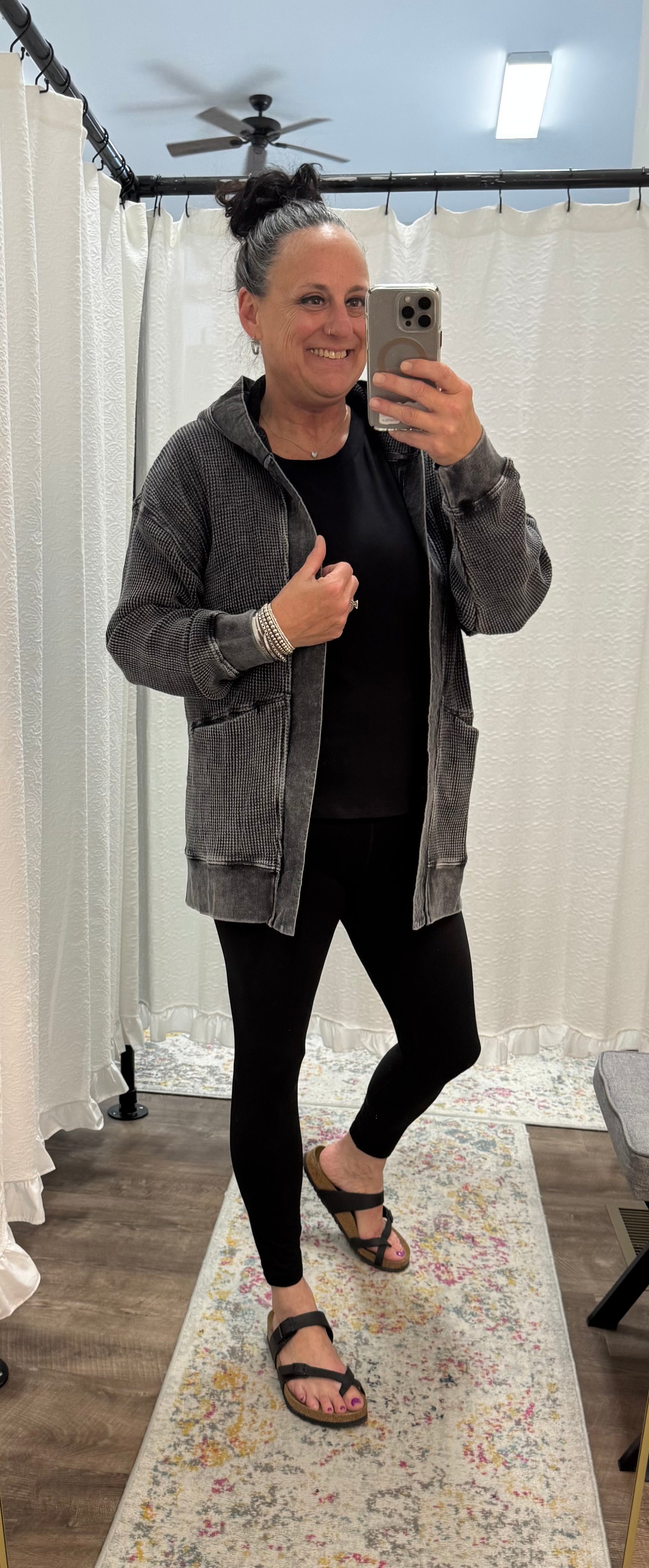 Waffle Knit Mineral-Washed Cardigan - Posh West Boutique