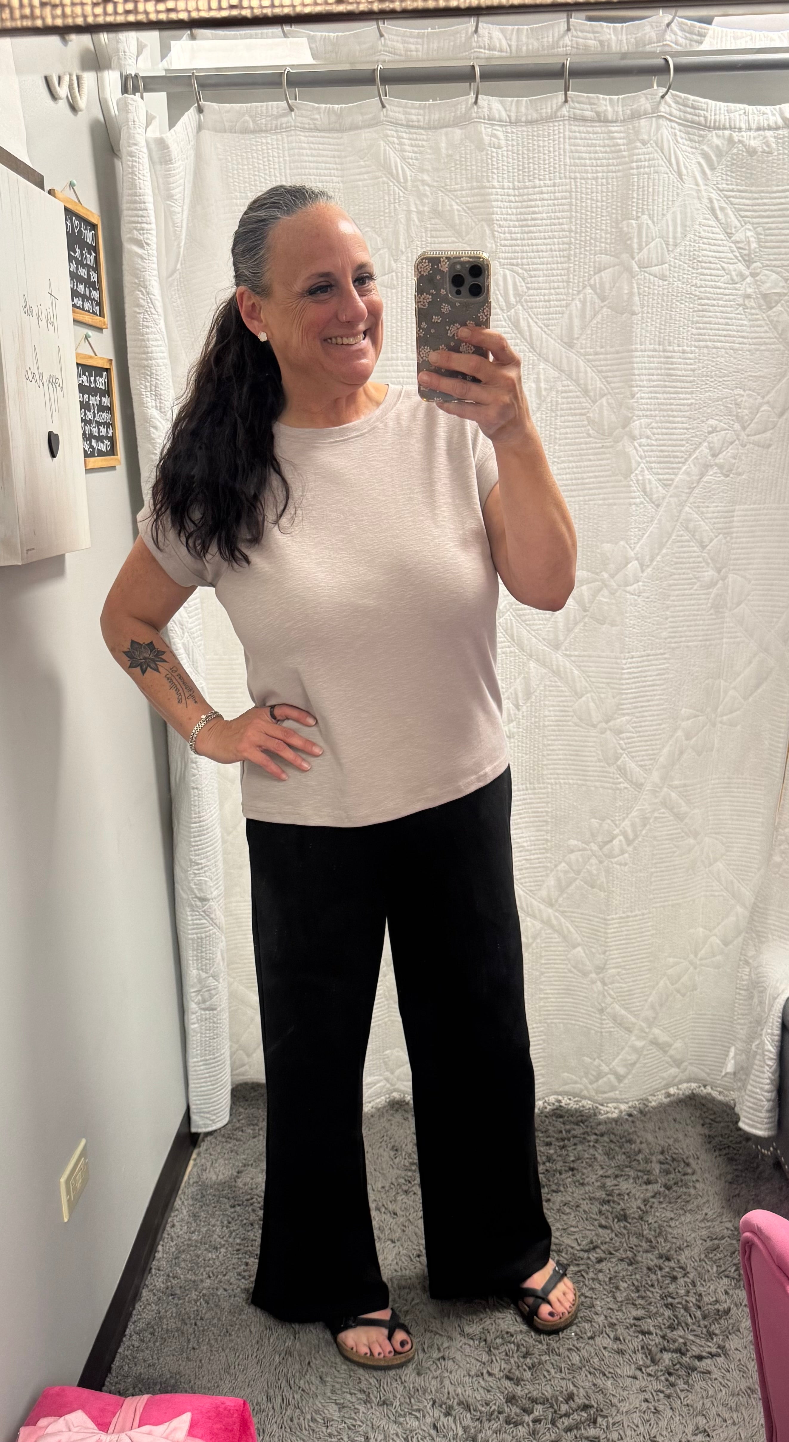 Ash Mocha Cotton Modal Slub Rolled Sleeve Tee - Posh West Boutique