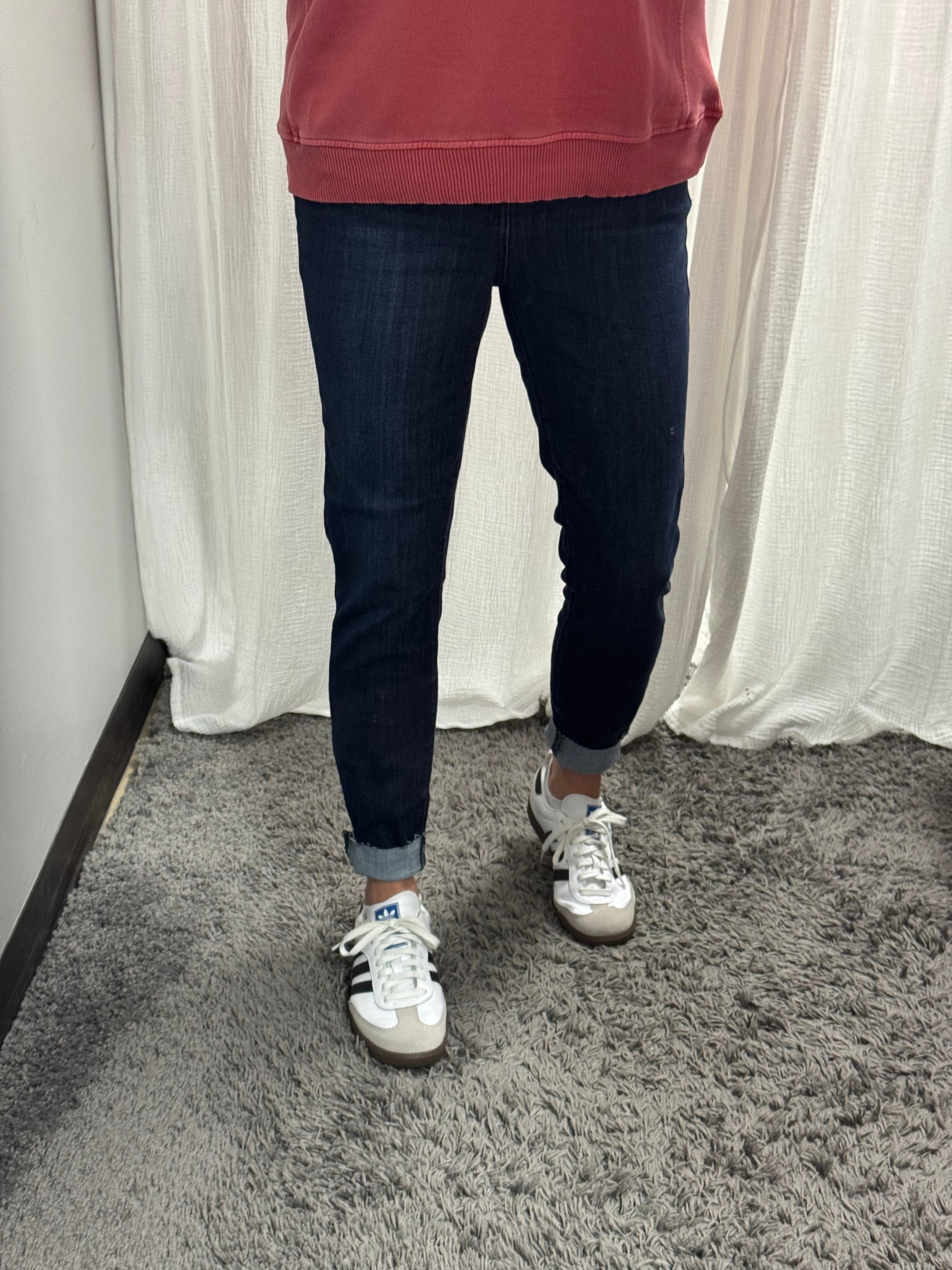 Judy Blue Mid-Rise Double Button Skinny - Posh West Boutique