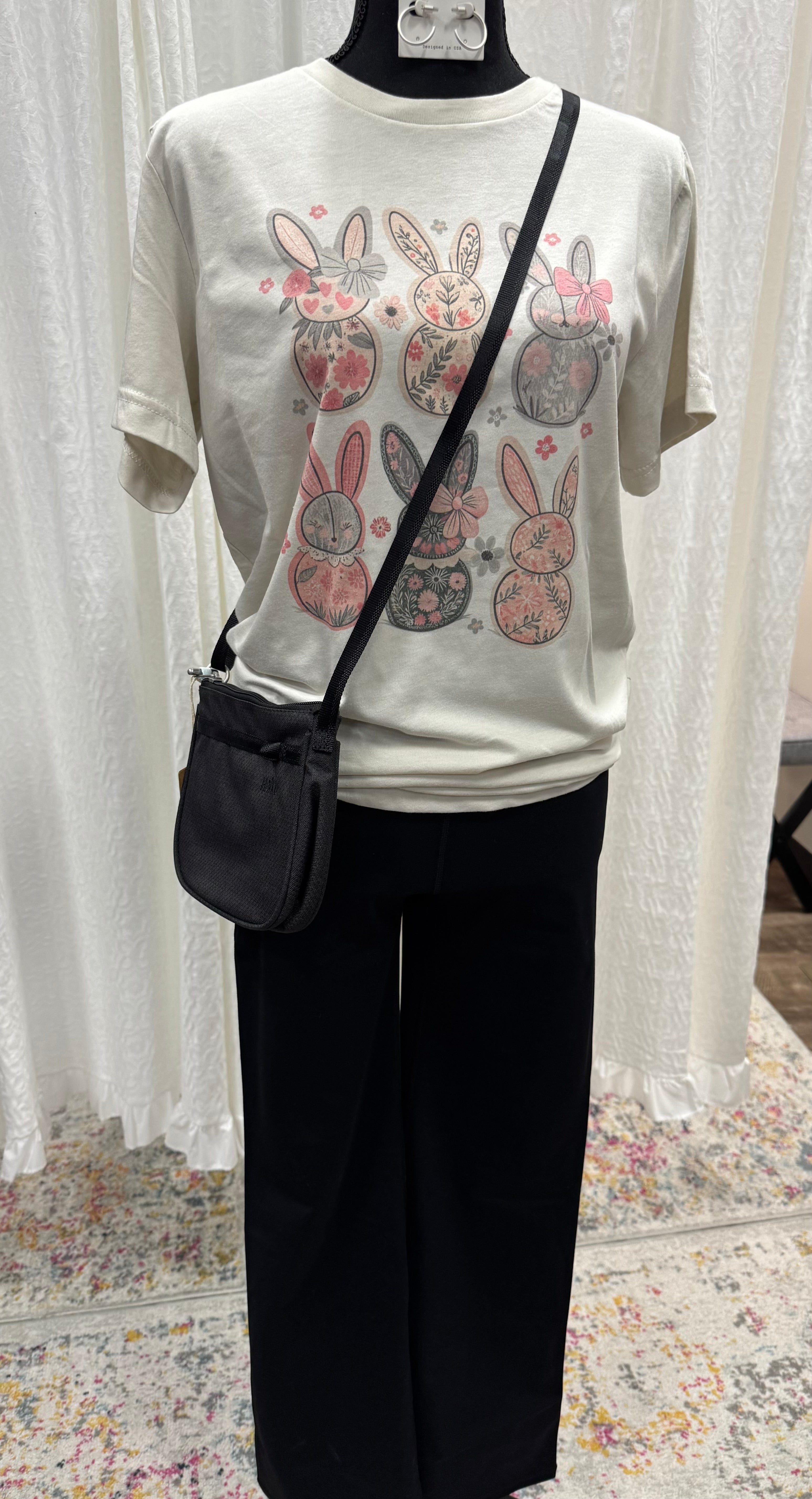 Floral Easter Bunny Tee - Posh West Boutique