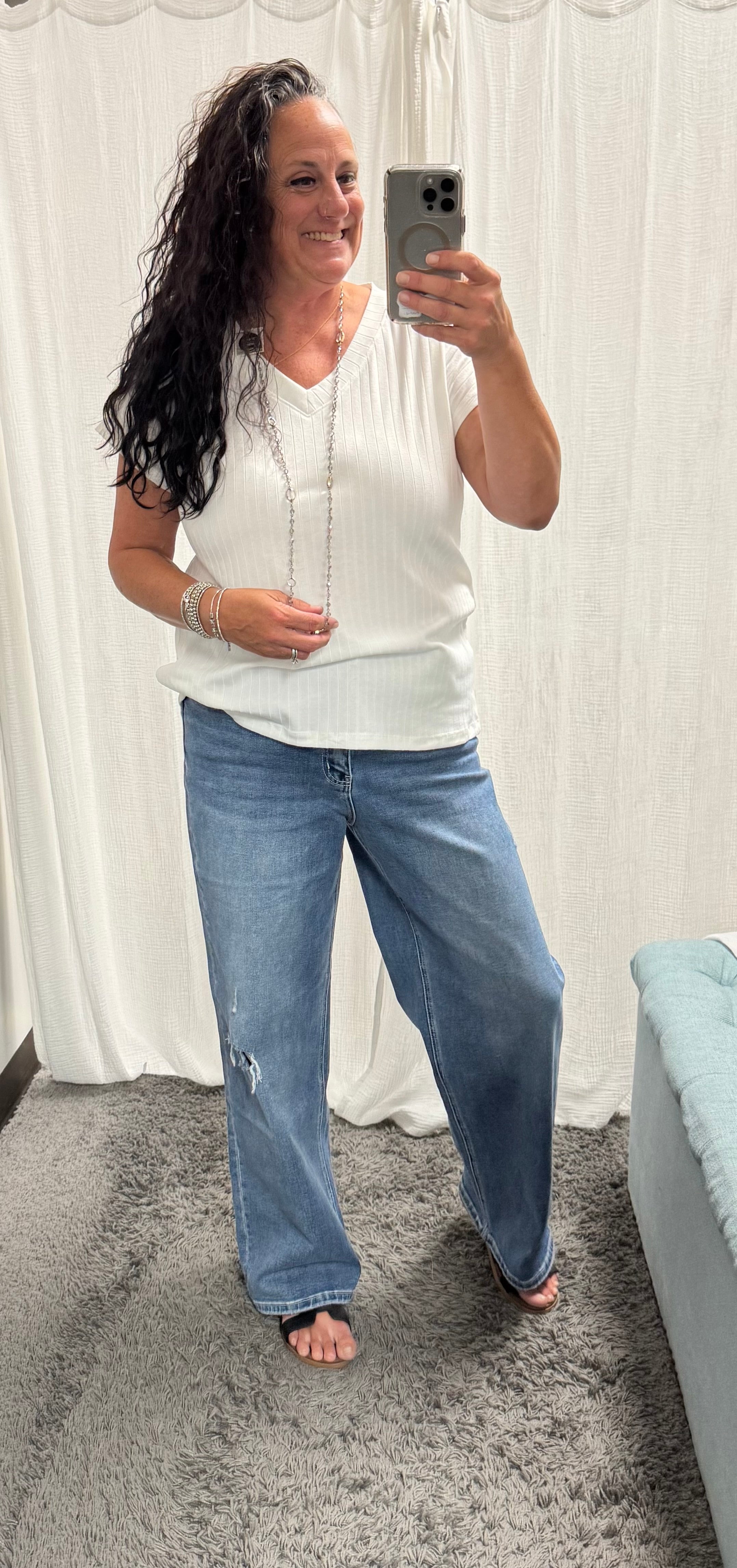 Vervet Super High Rise Baggy Wide Jeans - Posh West Boutique