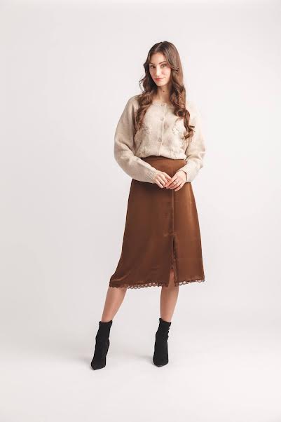Luxurious Taupe Floral Cardigan - Posh West Boutique