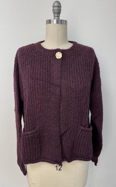 Luxurious Plum Button Cardigan - Posh West Boutique