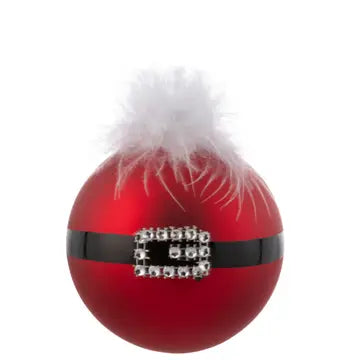 Feather Top Santa Belt Ornament - Posh West Boutique