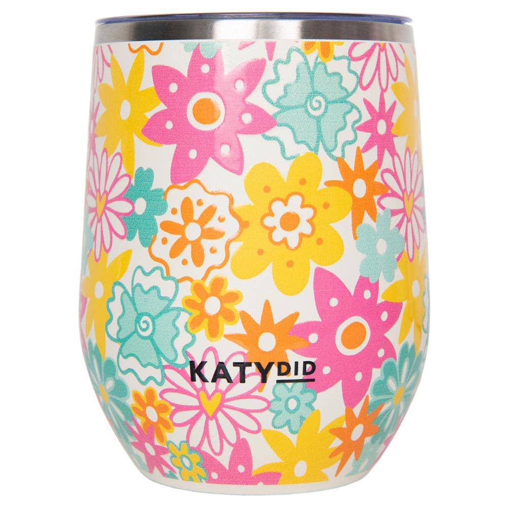 Spring Flowers Stainless Steel Wine Tumbler - Posh West Boutique