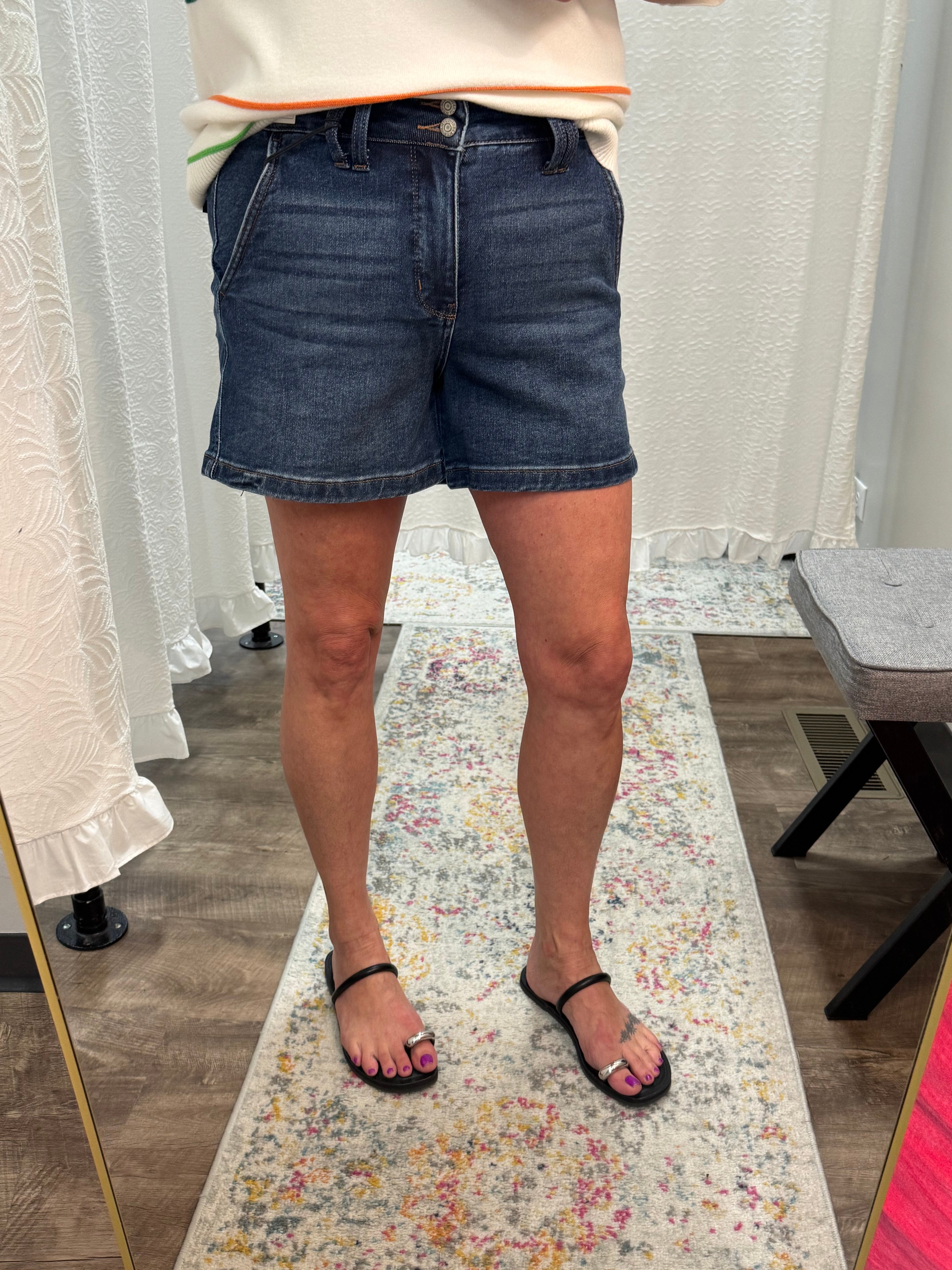 Judy Blue HW Double Button Waistband Shorts - Posh West Boutique