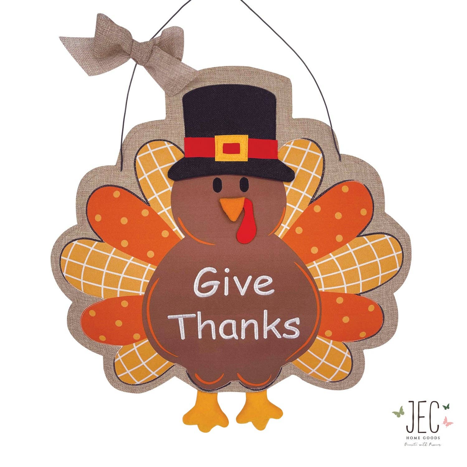 Thanksgiving Fall Turkey Burlap Wall Décor - Posh West Boutique
