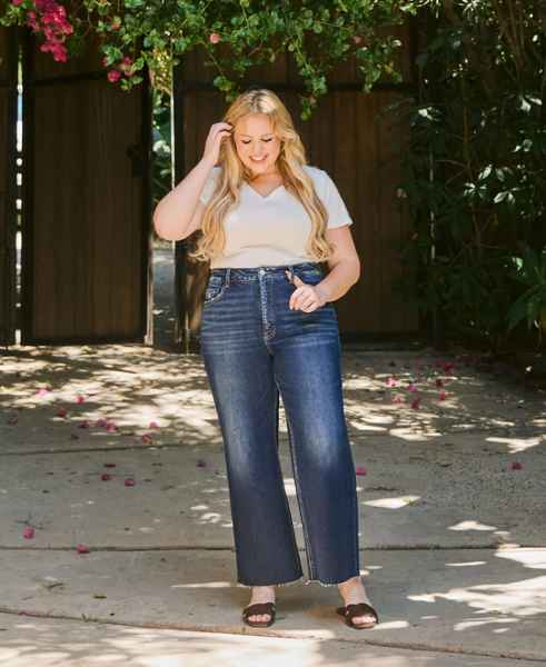 THE Vervet Dark Rinse Wide Leg Jeans - Posh West Boutique