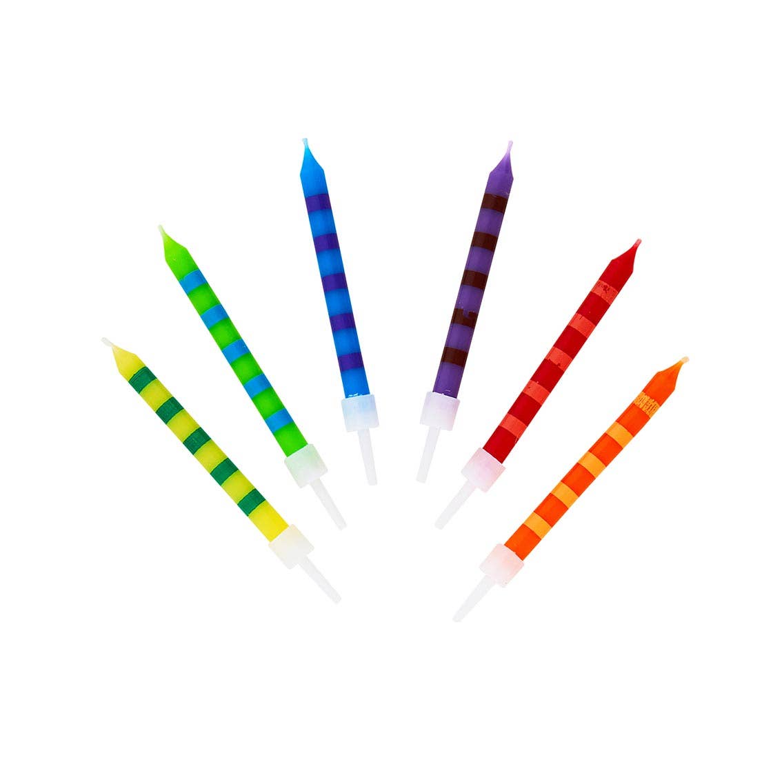 Striped Multicolor Candles - 24 Pack | Cake Candle | - Posh West Boutique