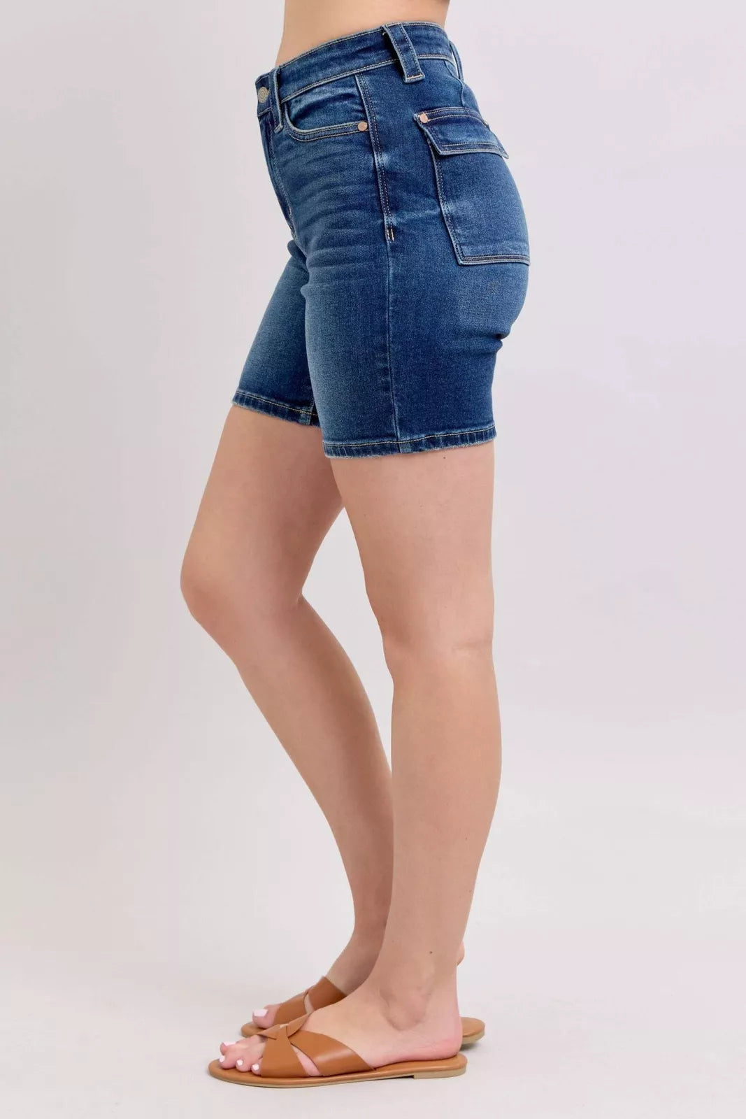 Judy Blue HW Bermudas w/ Back Flap Pockets - Posh West Boutique