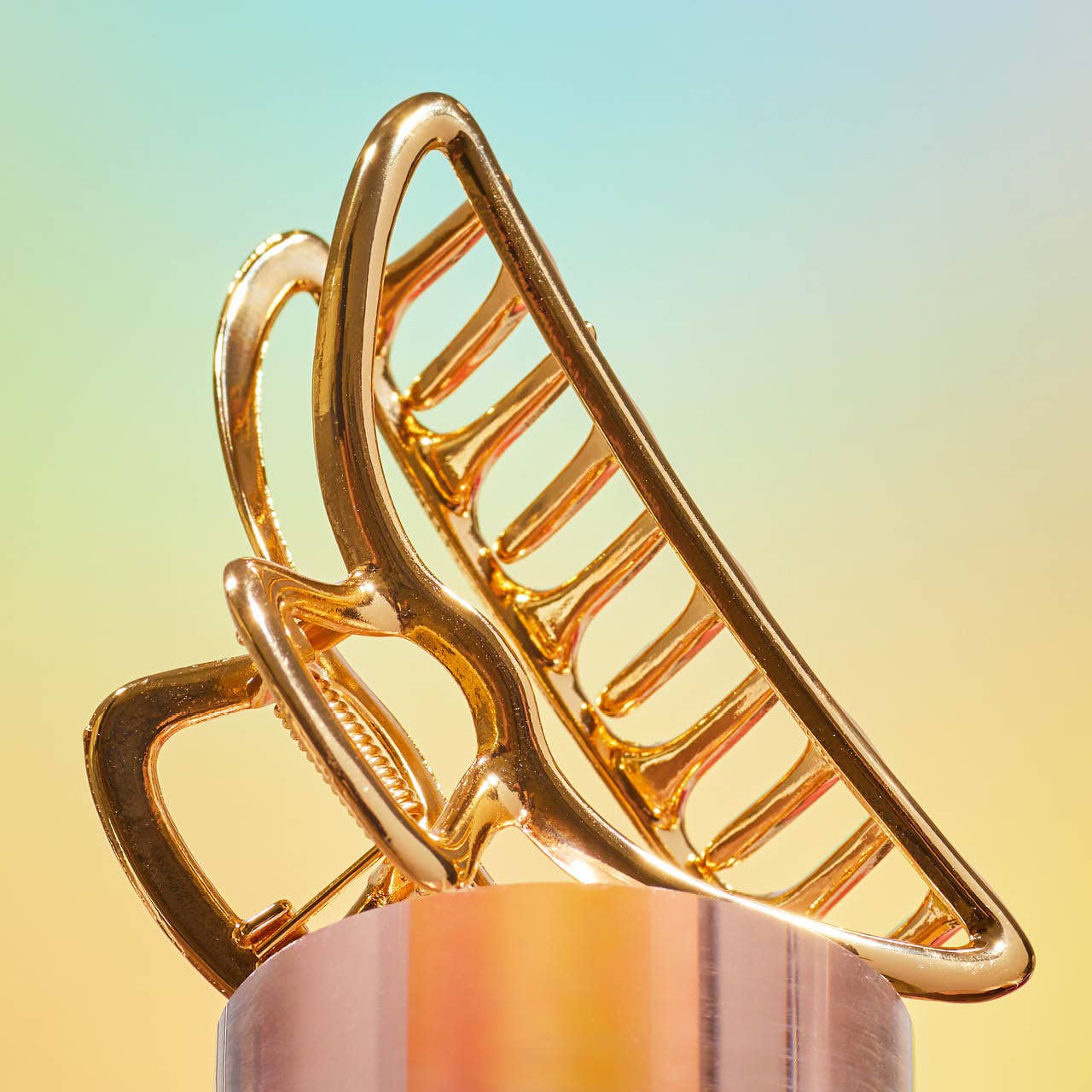 Gold Open Shape Claw Clip - Posh West Boutique