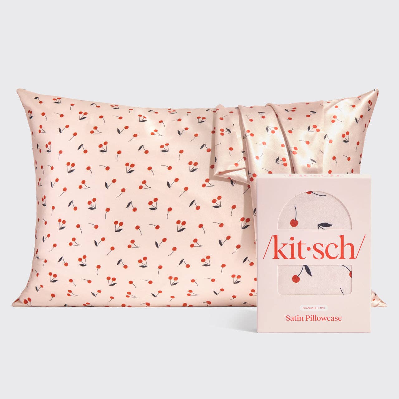 Satin Pillowcase Standard - Cherry Print - Posh West Boutique