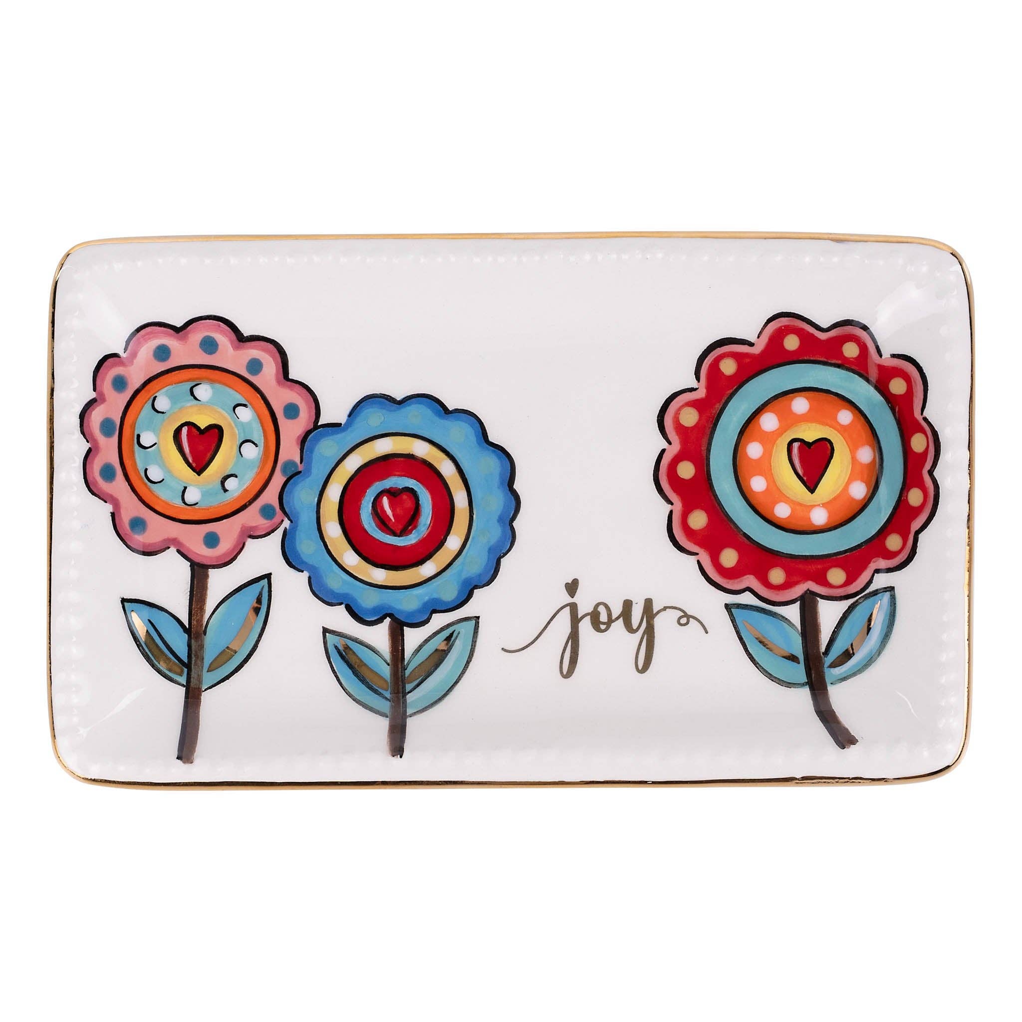 Garden Flowers Trinket Tray - Posh West Boutique