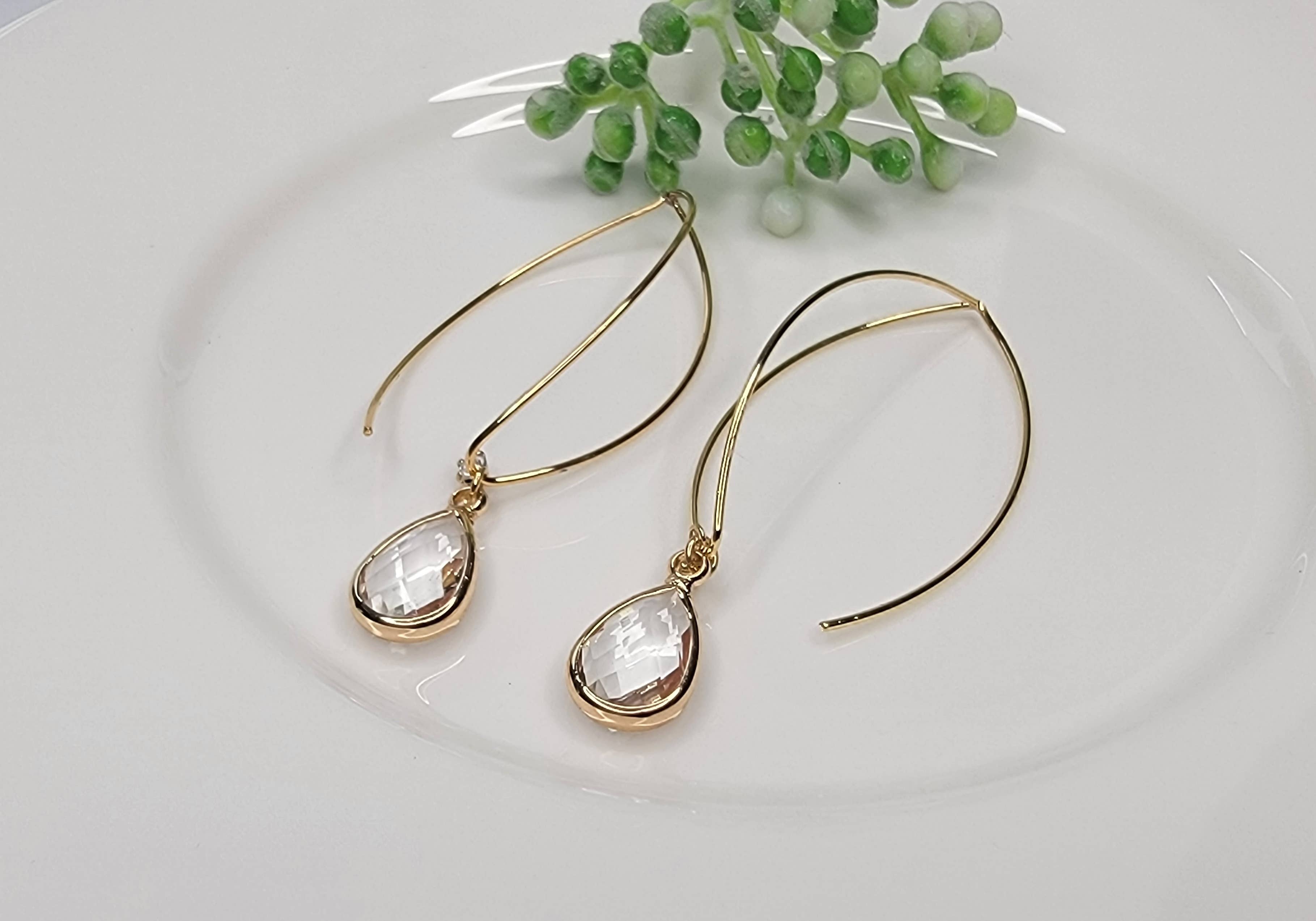 Gold Dangle Earrings with Charm - Posh West Boutique