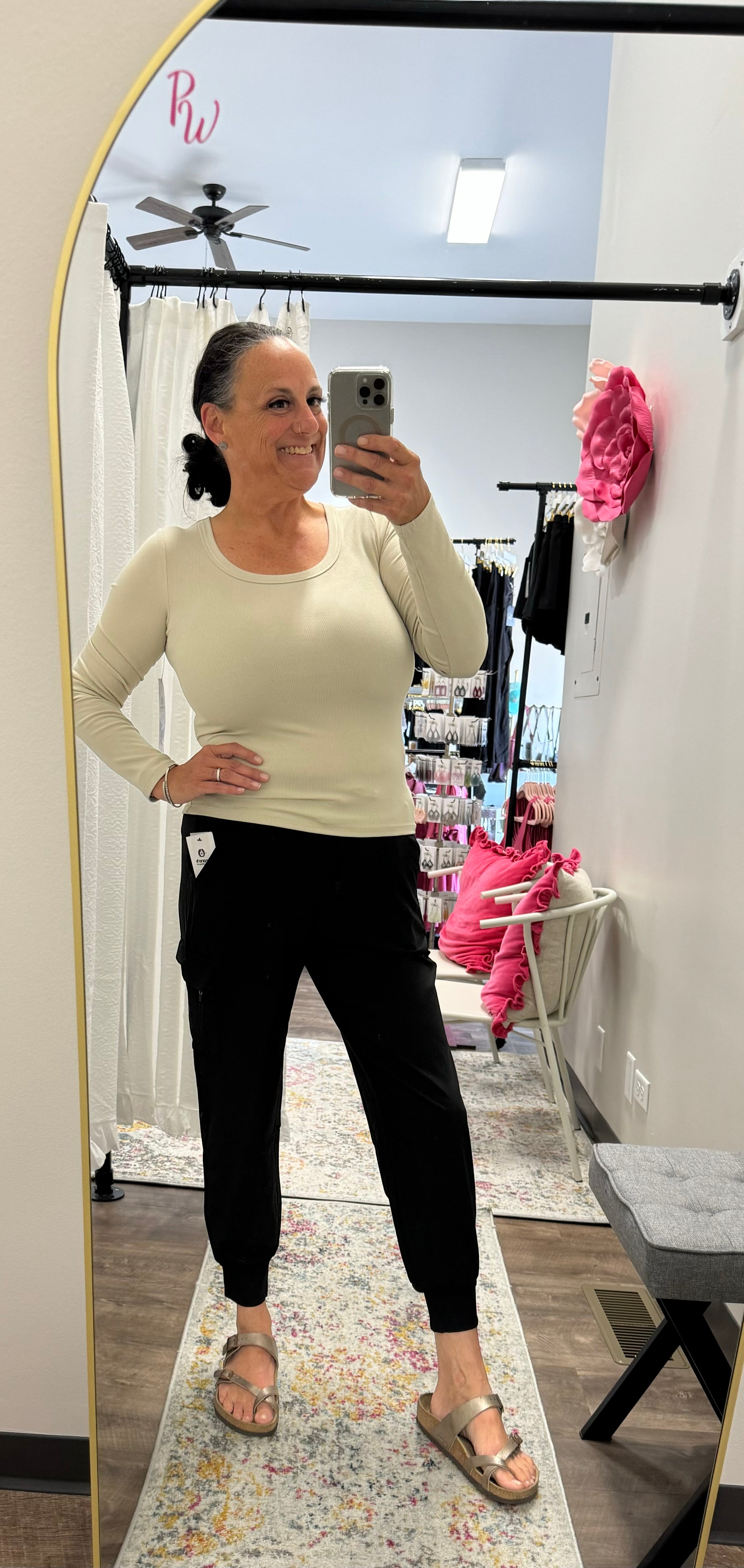 Oatmeal Scoop Neck Long Sleeve Top - Posh West Boutique
