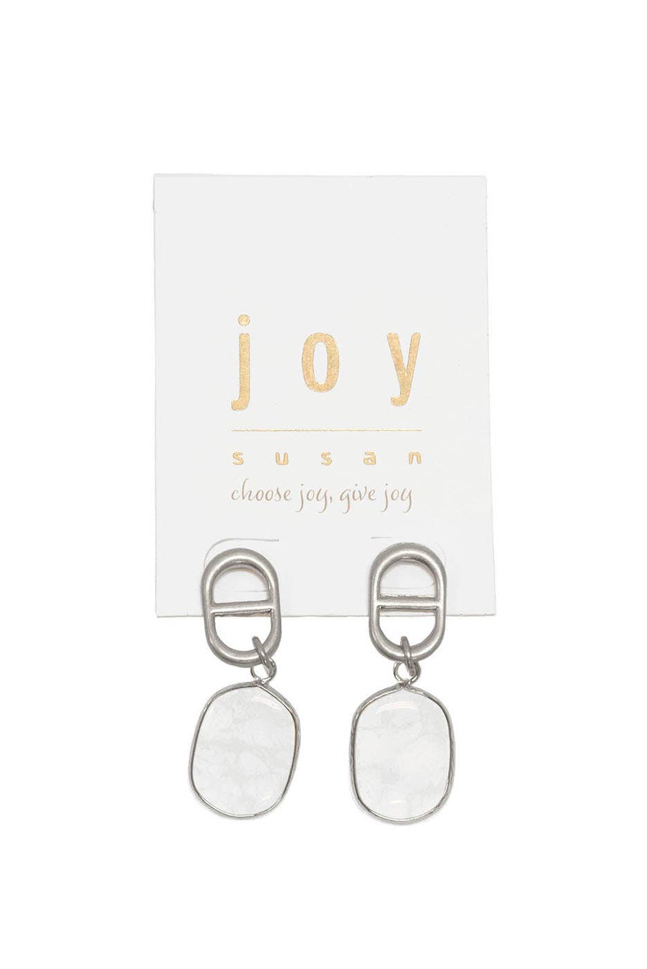 Clear Quartz Dangle Post Earrings - Posh West Boutique