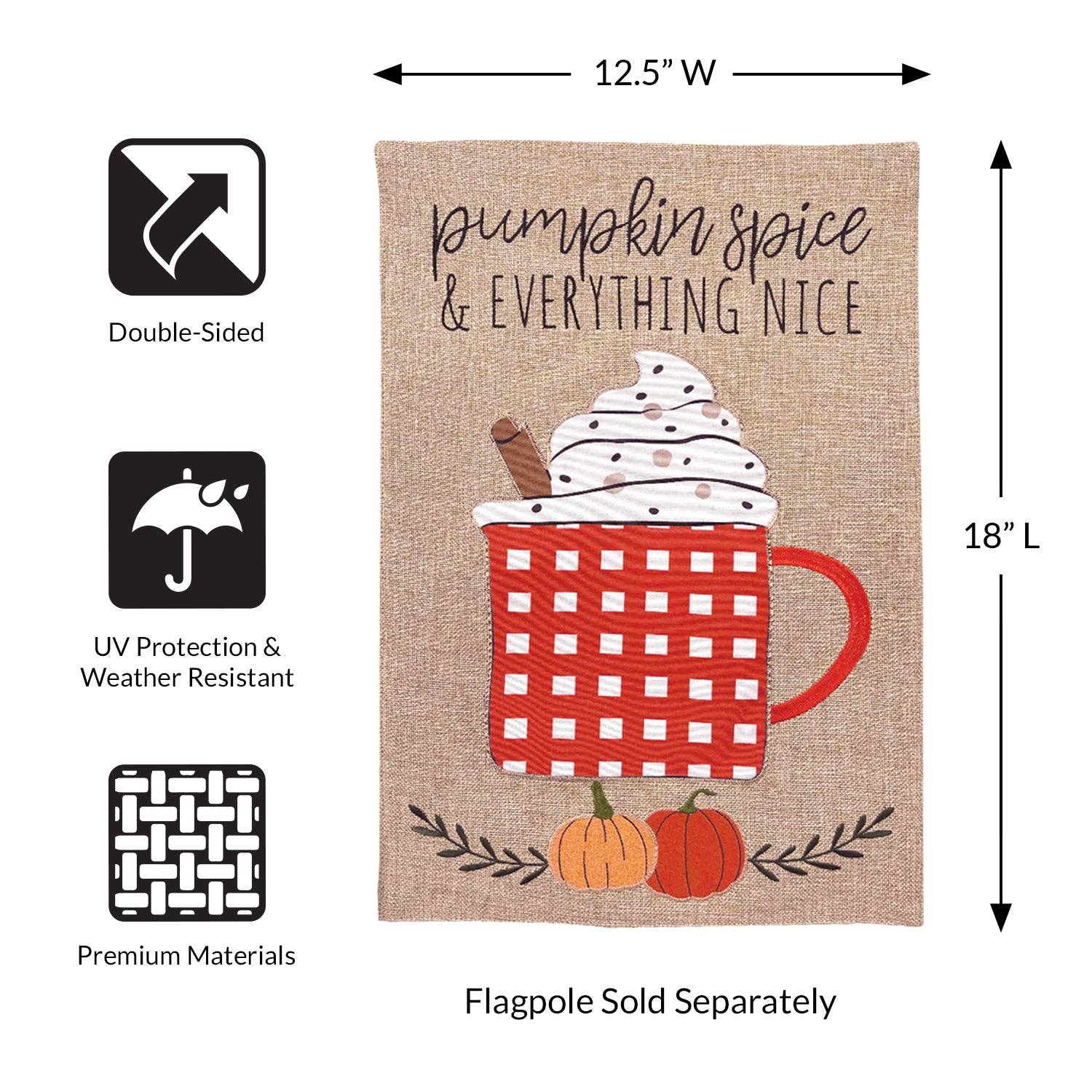 Pumpkin Spice Nice Burlap 2-Sided Garden Flag - Posh West Boutique