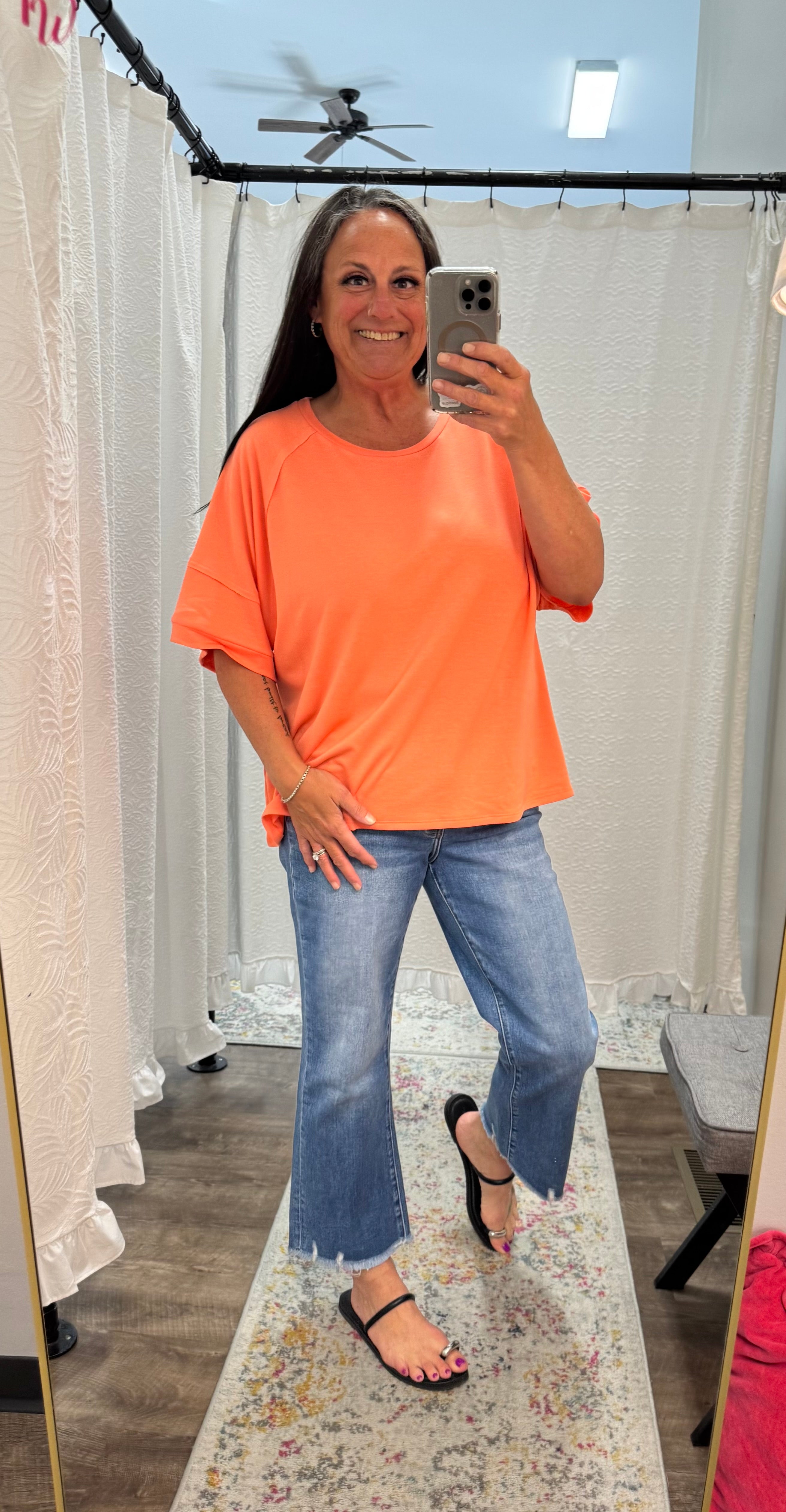 Oversized & Comfy Apricot Terry Top - Posh West Boutique