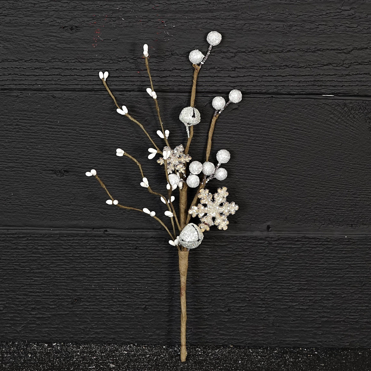 12in Sparkle Bells and Snowflakes Pick - Posh West Boutique