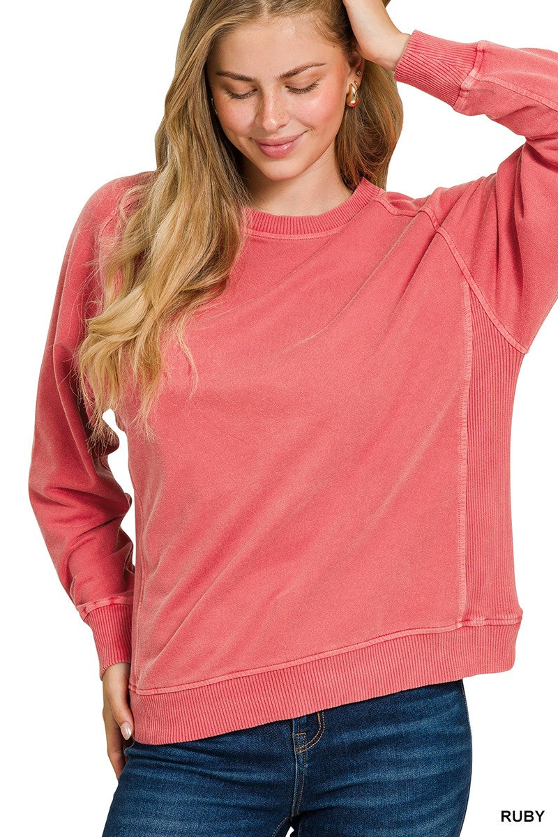 French Terry Ruby Pullover - Posh West Boutique