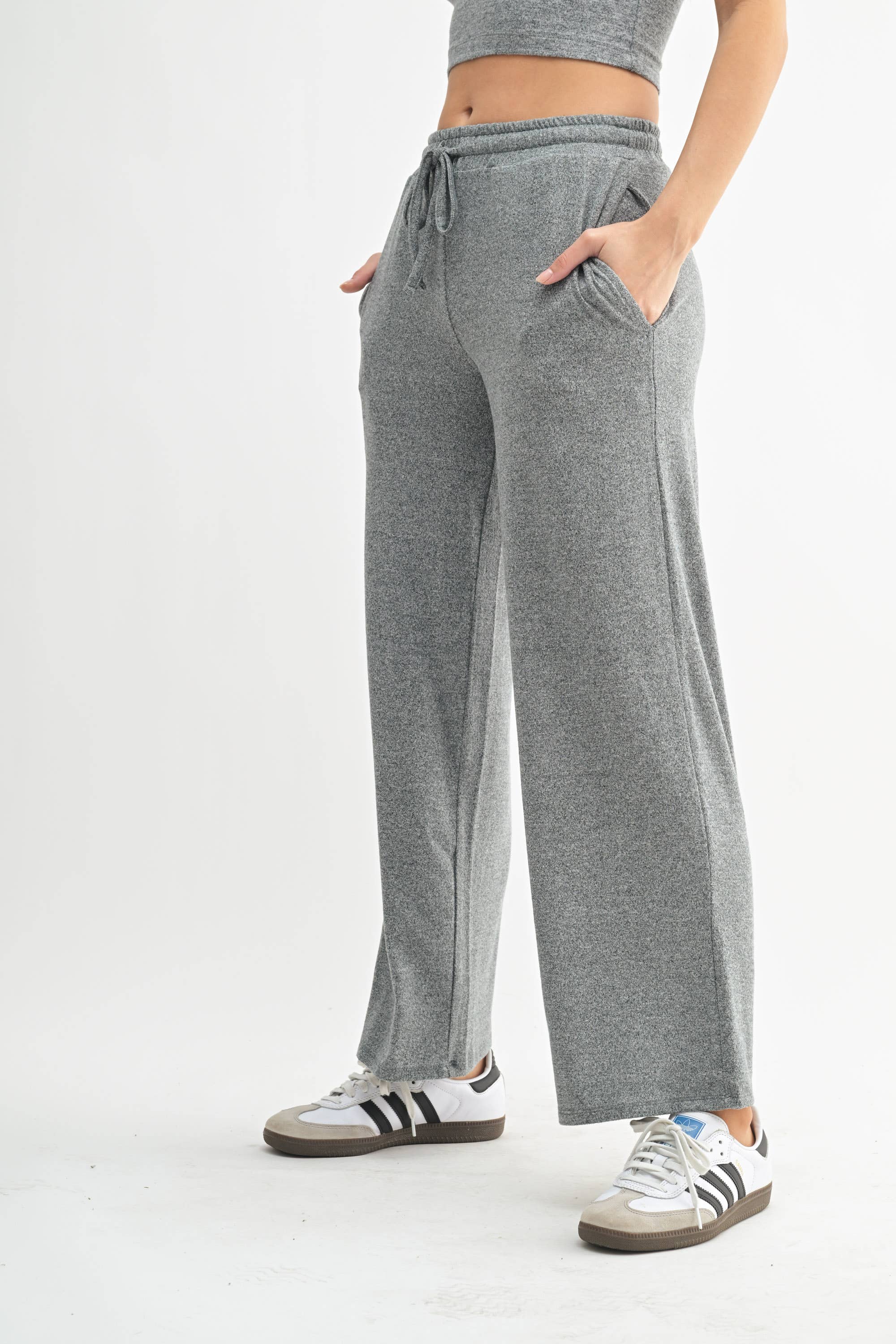 Brushed Wide Leg Lounge Pants - Posh West Boutique