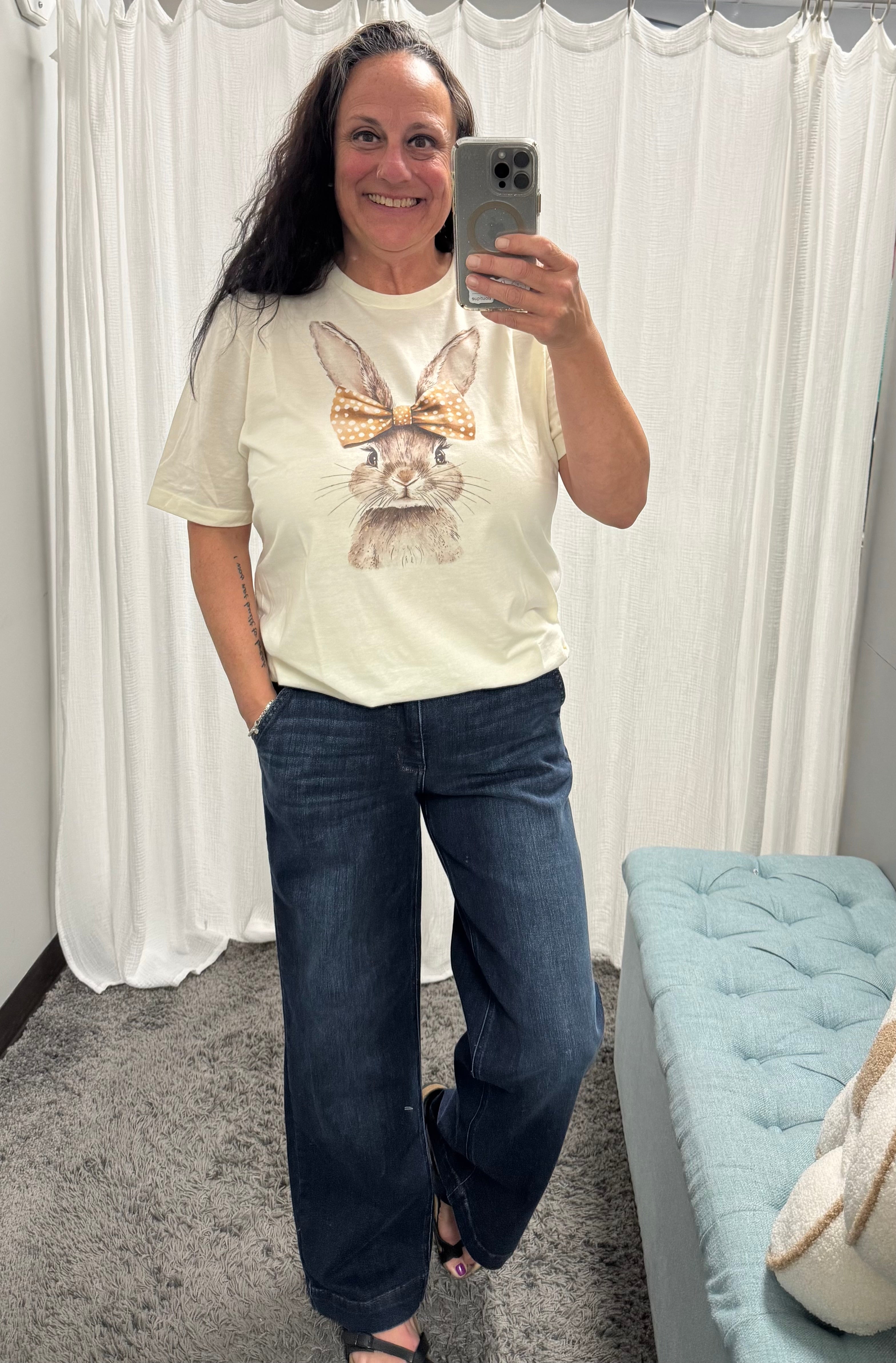Boho Bow Bunny Spring Tee - Posh West Boutique