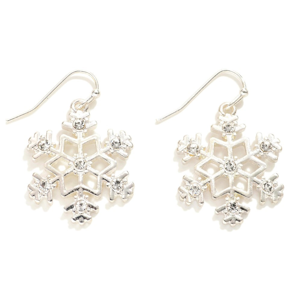 Silver Snowflake Drop Earring - Posh West Boutique