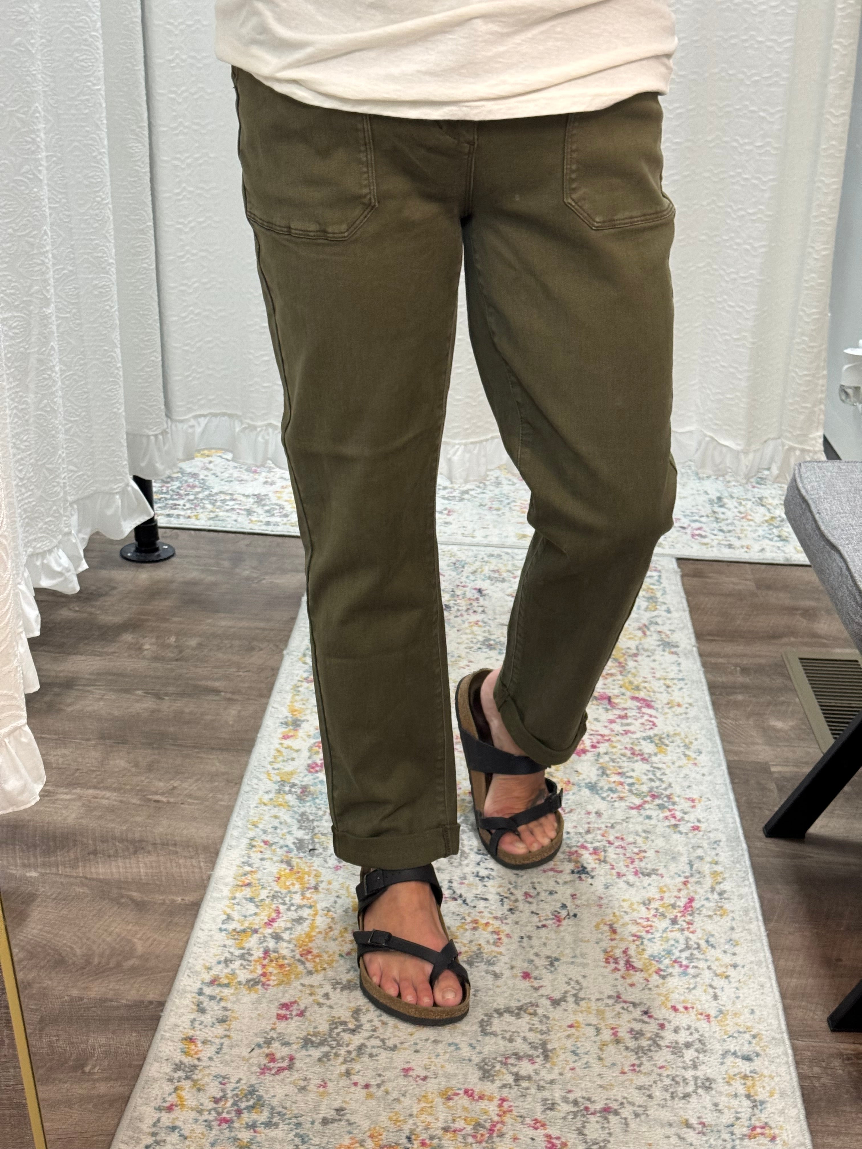 Judy Blue HW DK Forest Dyed Cuff Jean - Posh West Boutique