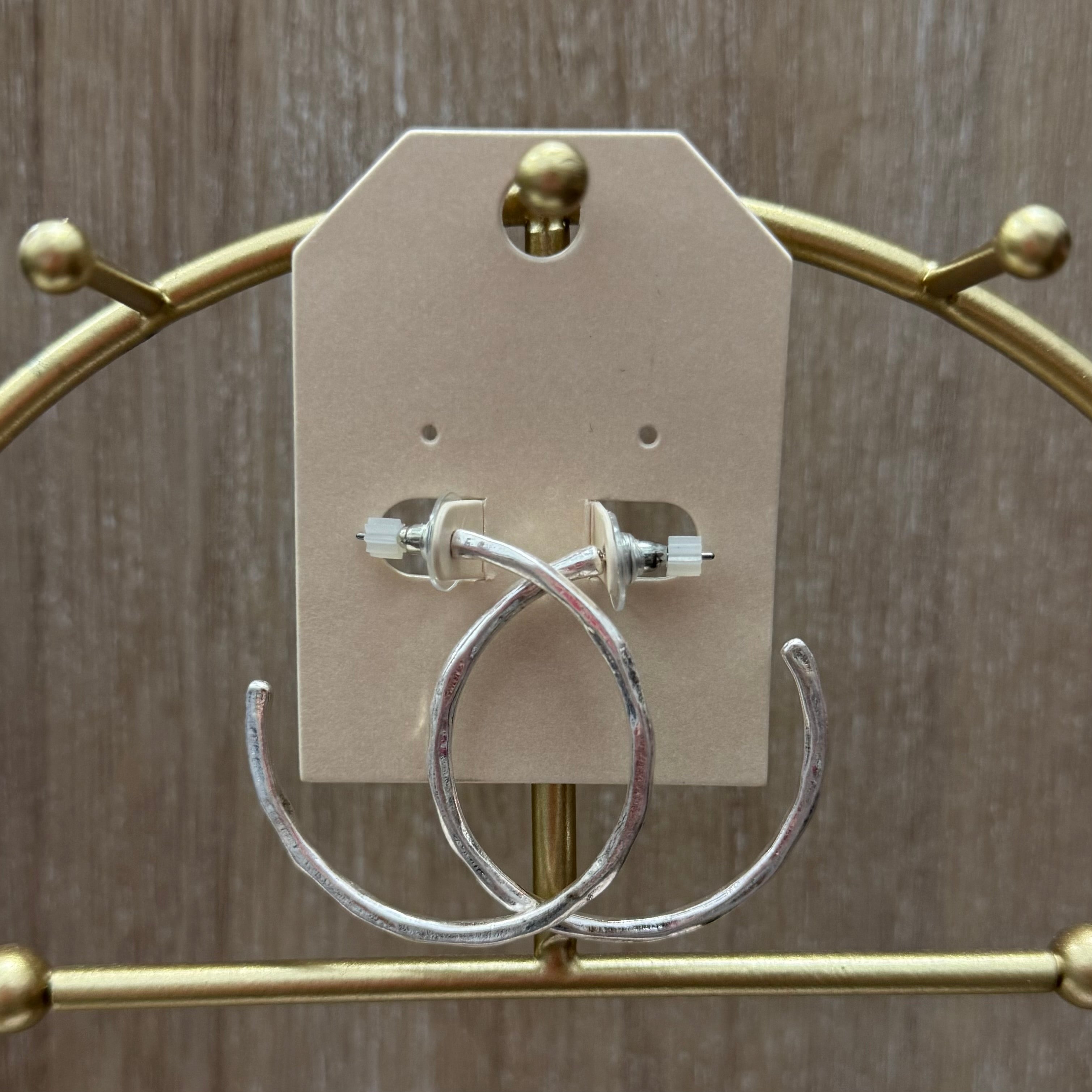 Silver Hammered Hoops - Posh West Boutique