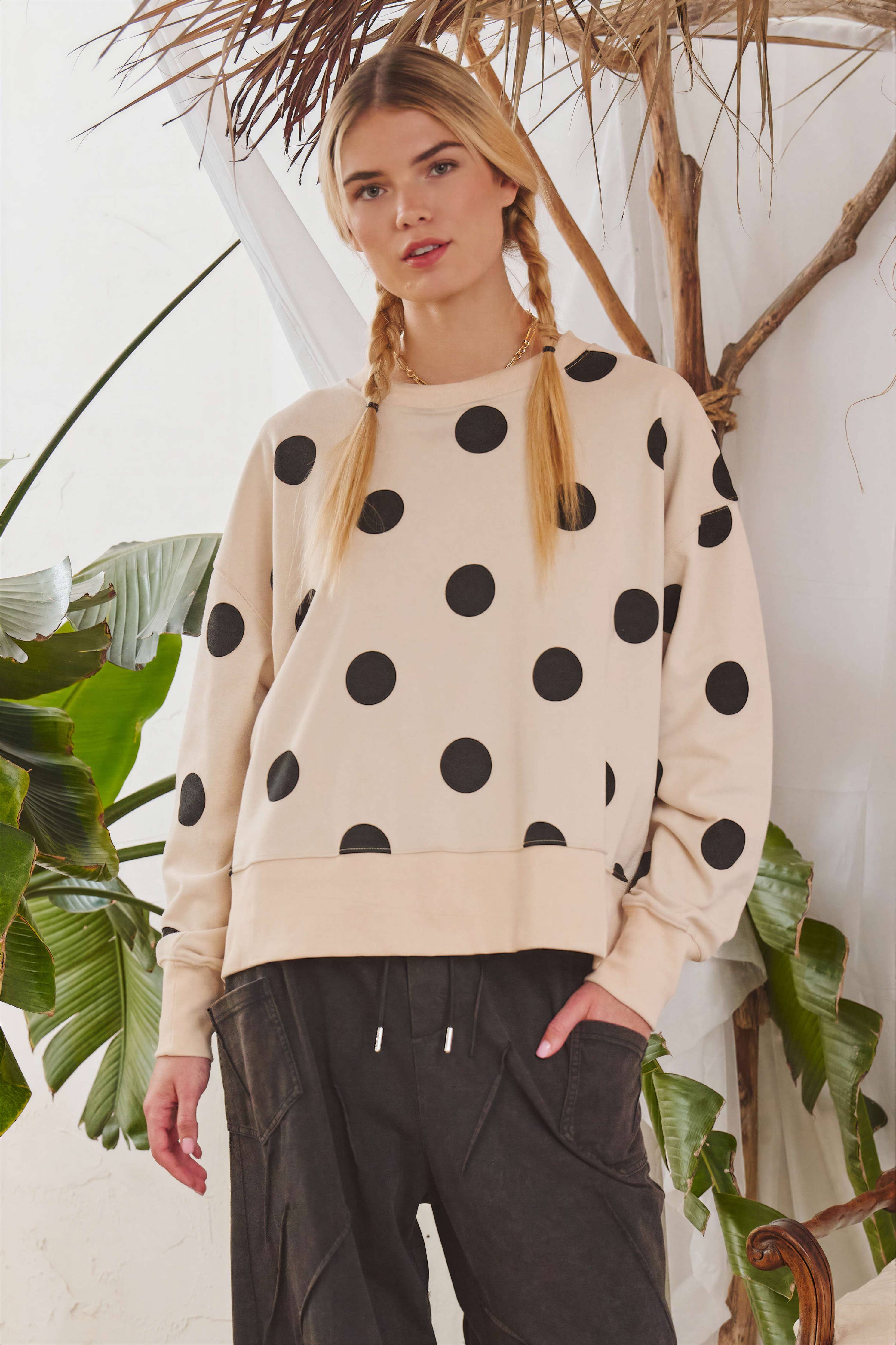 Luxe Polka Dot Sweatshirt