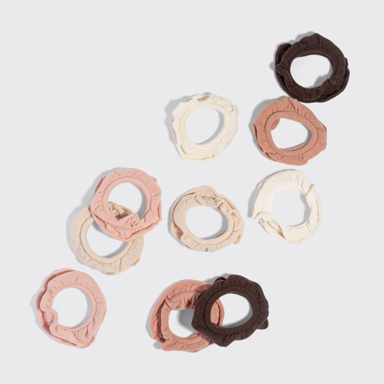 Recycled Fabric Petal Hair Elastics 10pc Set - Blush - Posh West Boutique