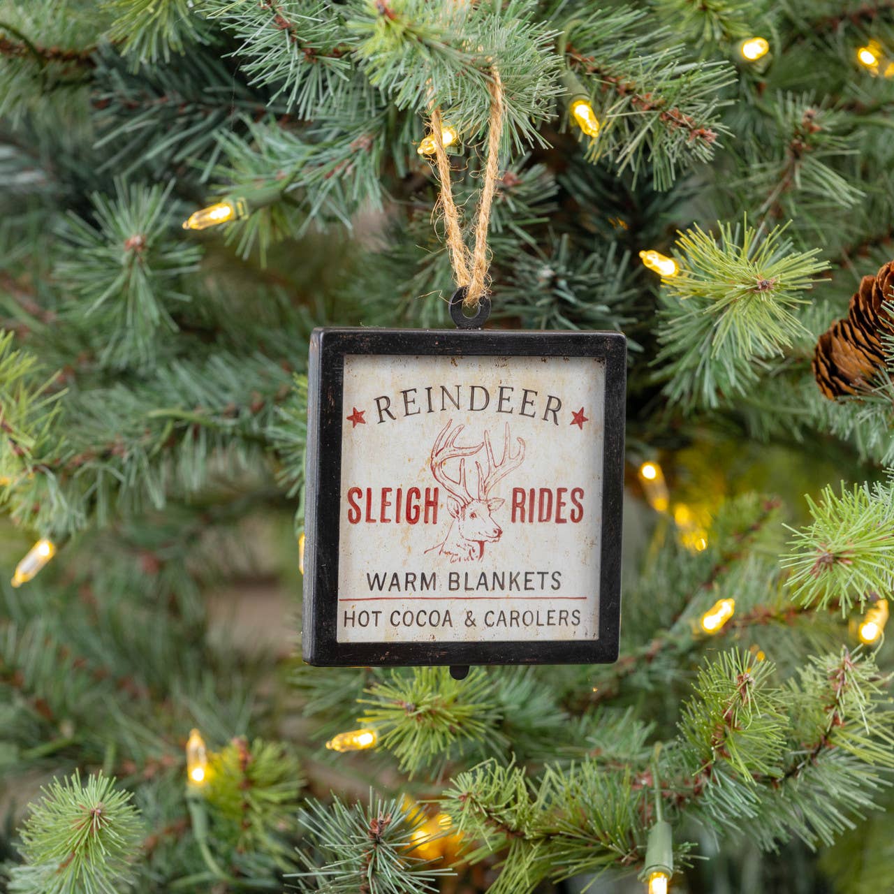 Reindeer Framed Ornament - Posh West Boutique