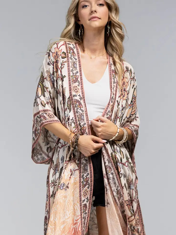 Shalimar Floral Kimono - Posh West Boutique