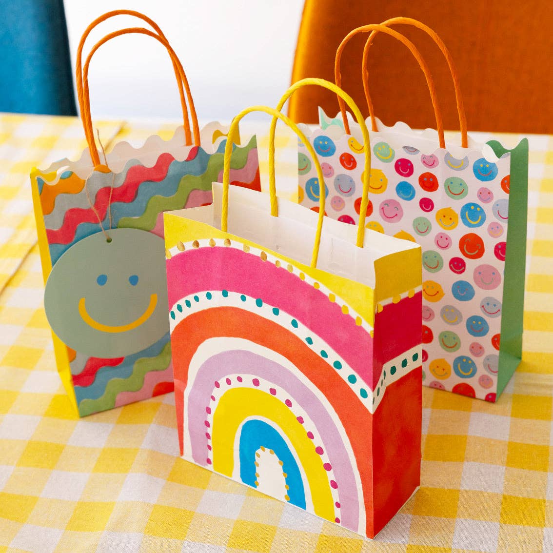 Wavy Multicolor Gift Bags - 8 Pack | Gift Wrap | - Posh West Boutique