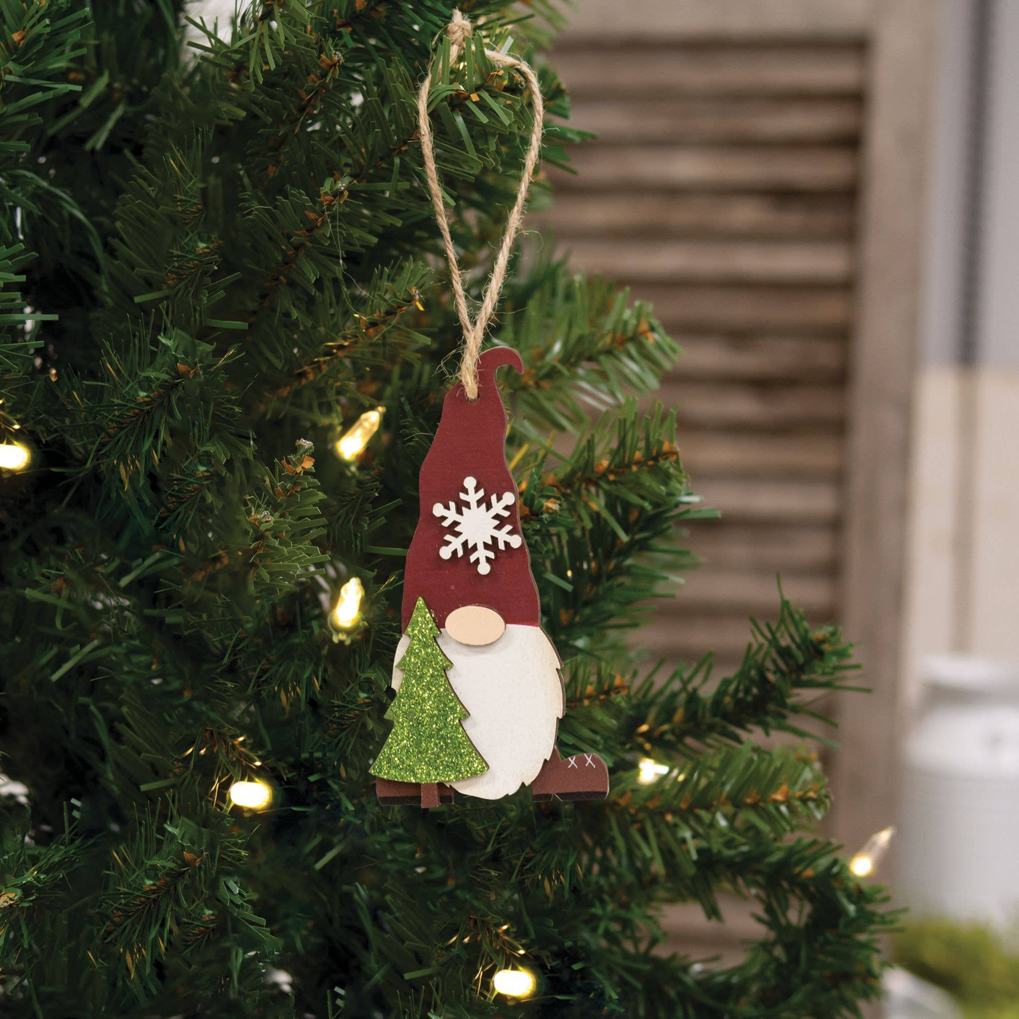 Wooden Christmas Tree Gnome Ornament - Posh West Boutique