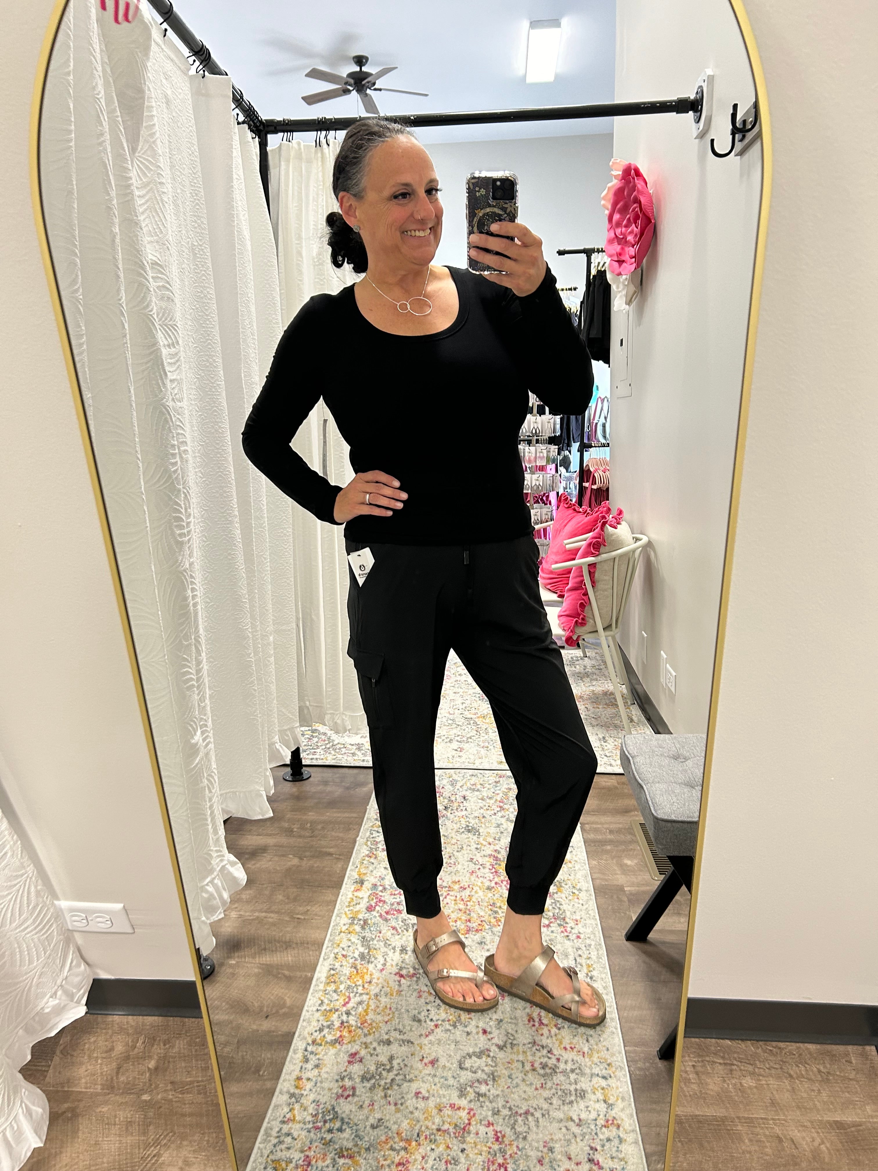 Black Scoop Neck Long Sleeve Top - Posh West Boutique