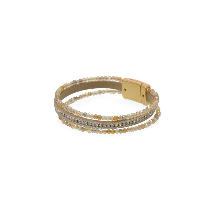 Natural Beaded 3 Row Bracelet - Posh West Boutique