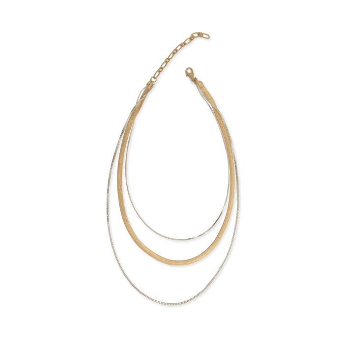 Mixed Metal 3 Row Necklace - Posh West Boutique