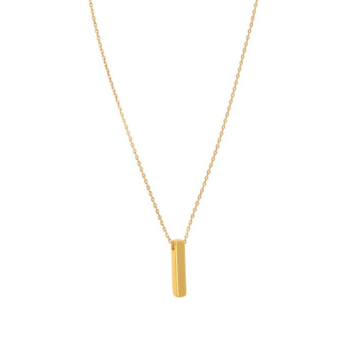 Gold Vertical Bar Pendant Necklace - Posh West Boutique