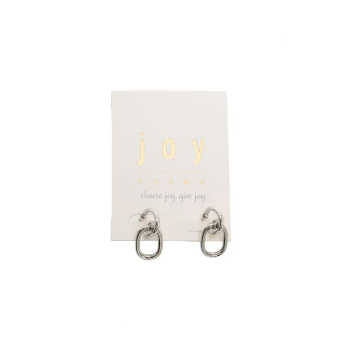 Silver Linked Hoop Earrings - Posh West Boutique