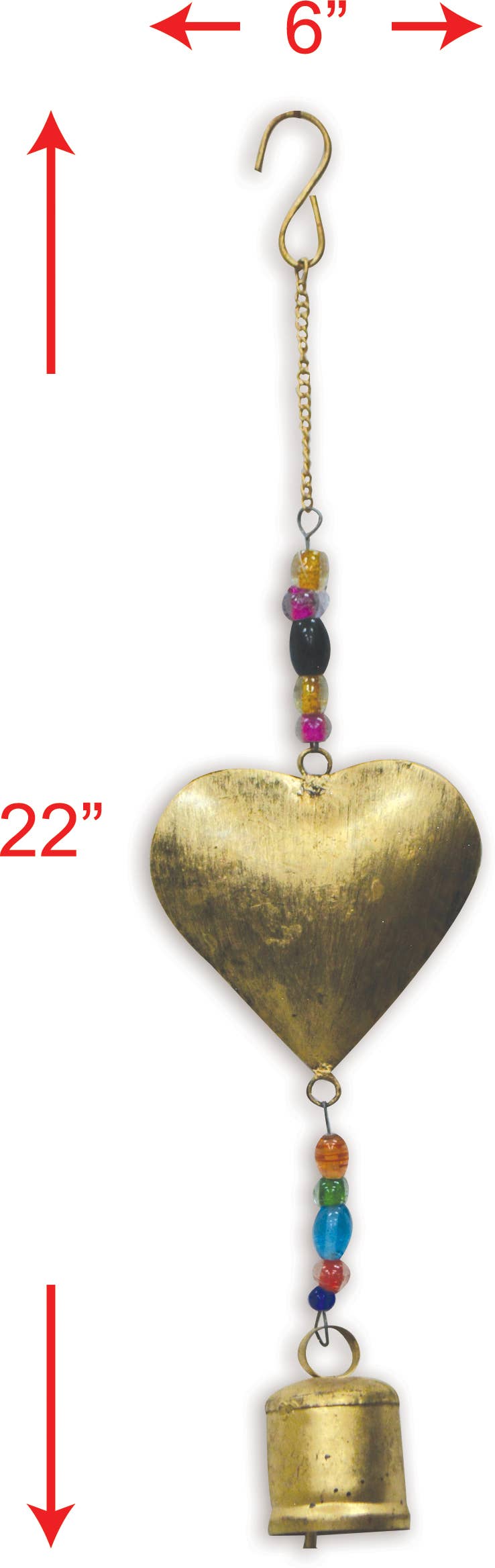 BoHo - Heart Bell, Gold - 95327 - Posh West Boutique