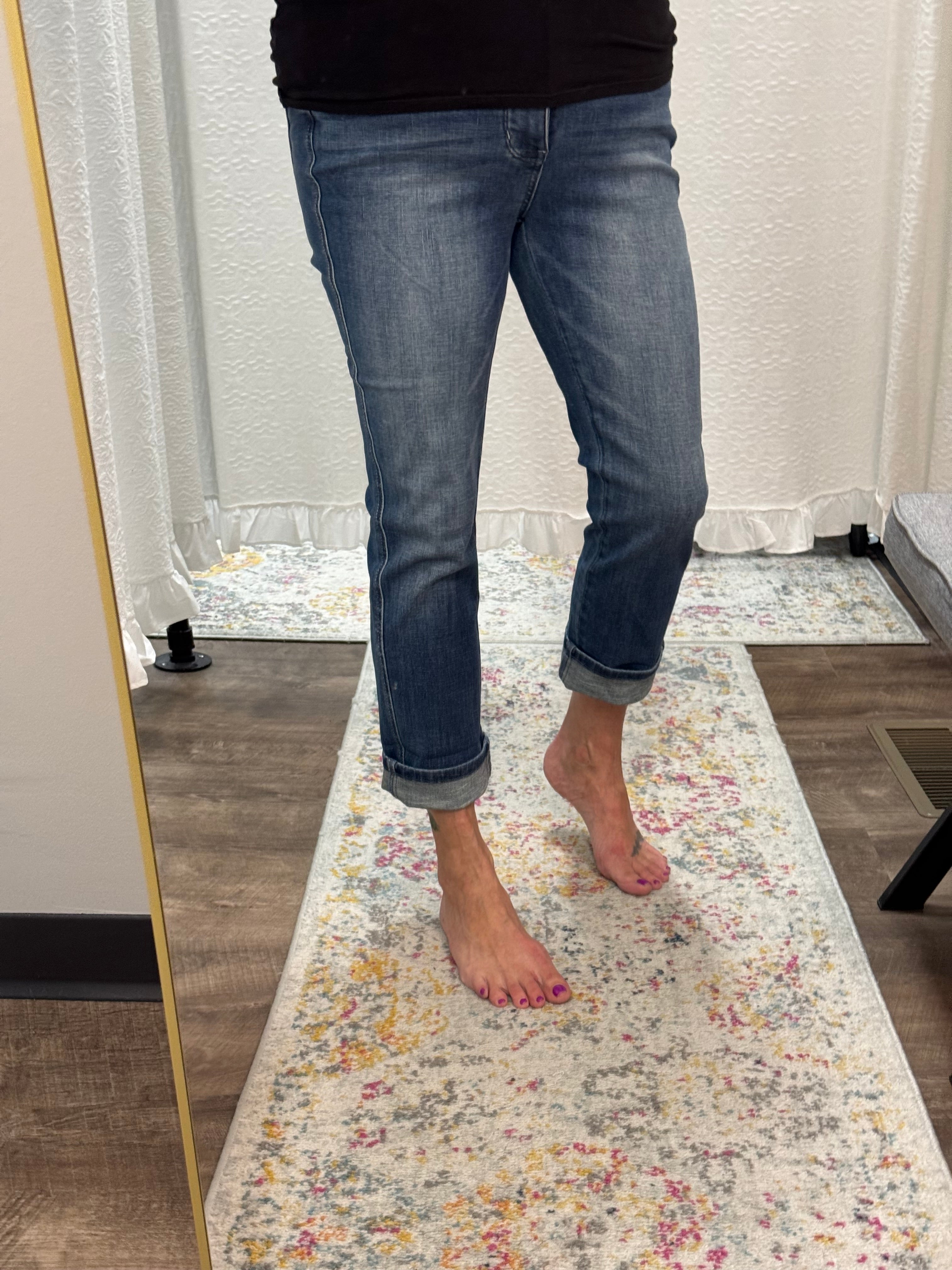 Judy Blue High Waist Tummy Control Cuffed Capri - Posh West Boutique