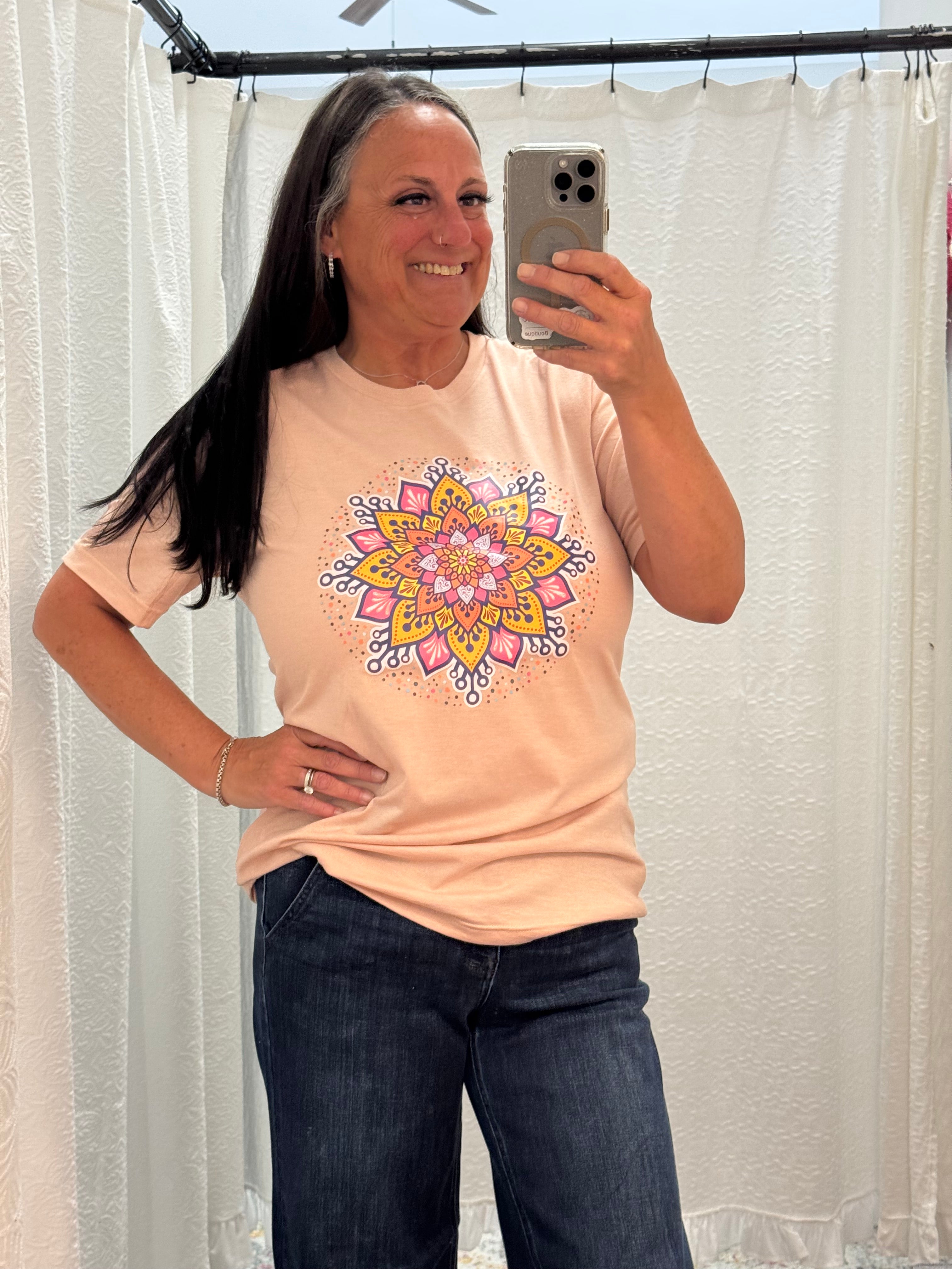 Pink Mandala T-Shirt - Posh West Boutique
